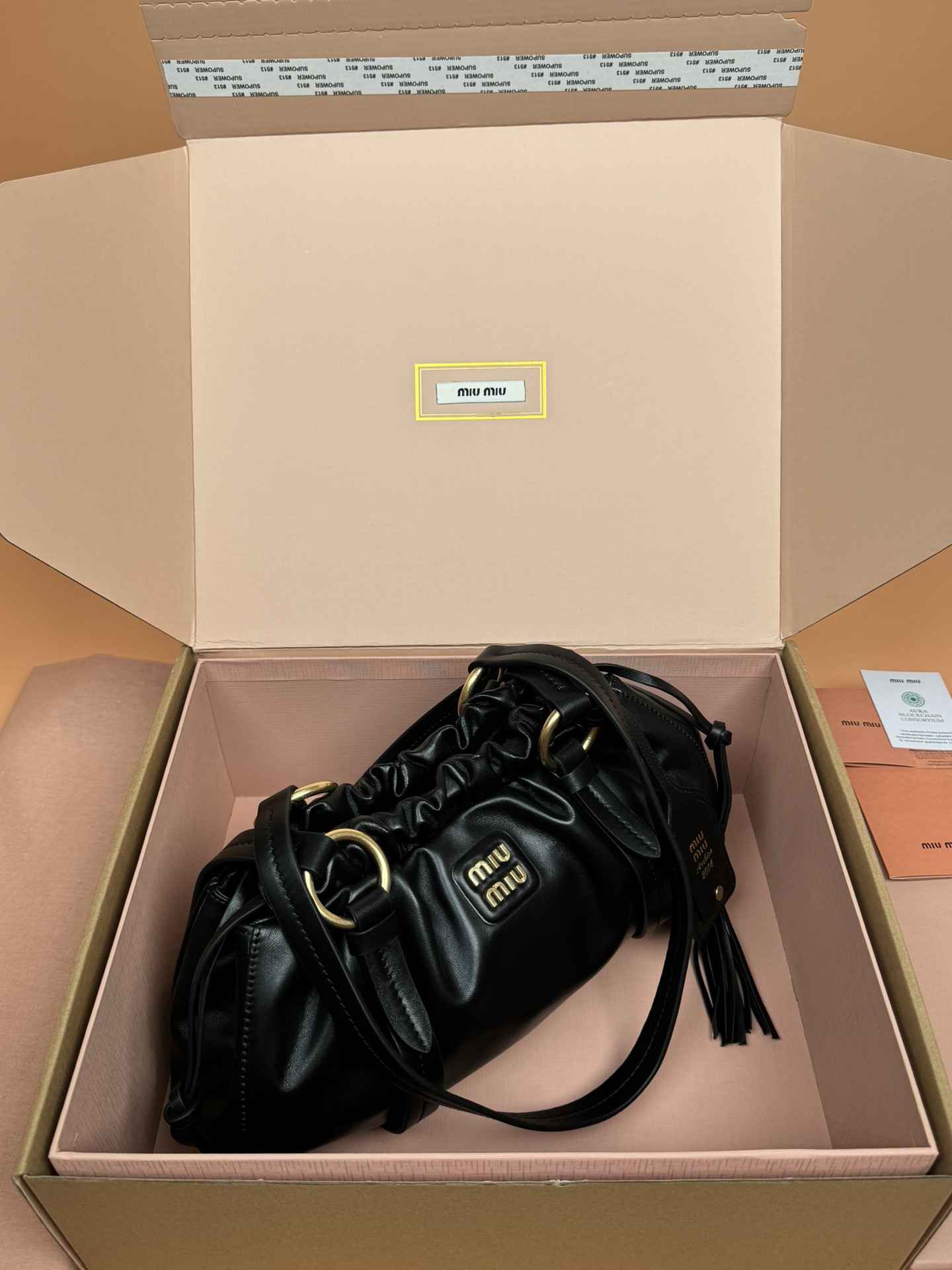 M1um1u Joie Nappa Leather Bag-32*16*10.5CM