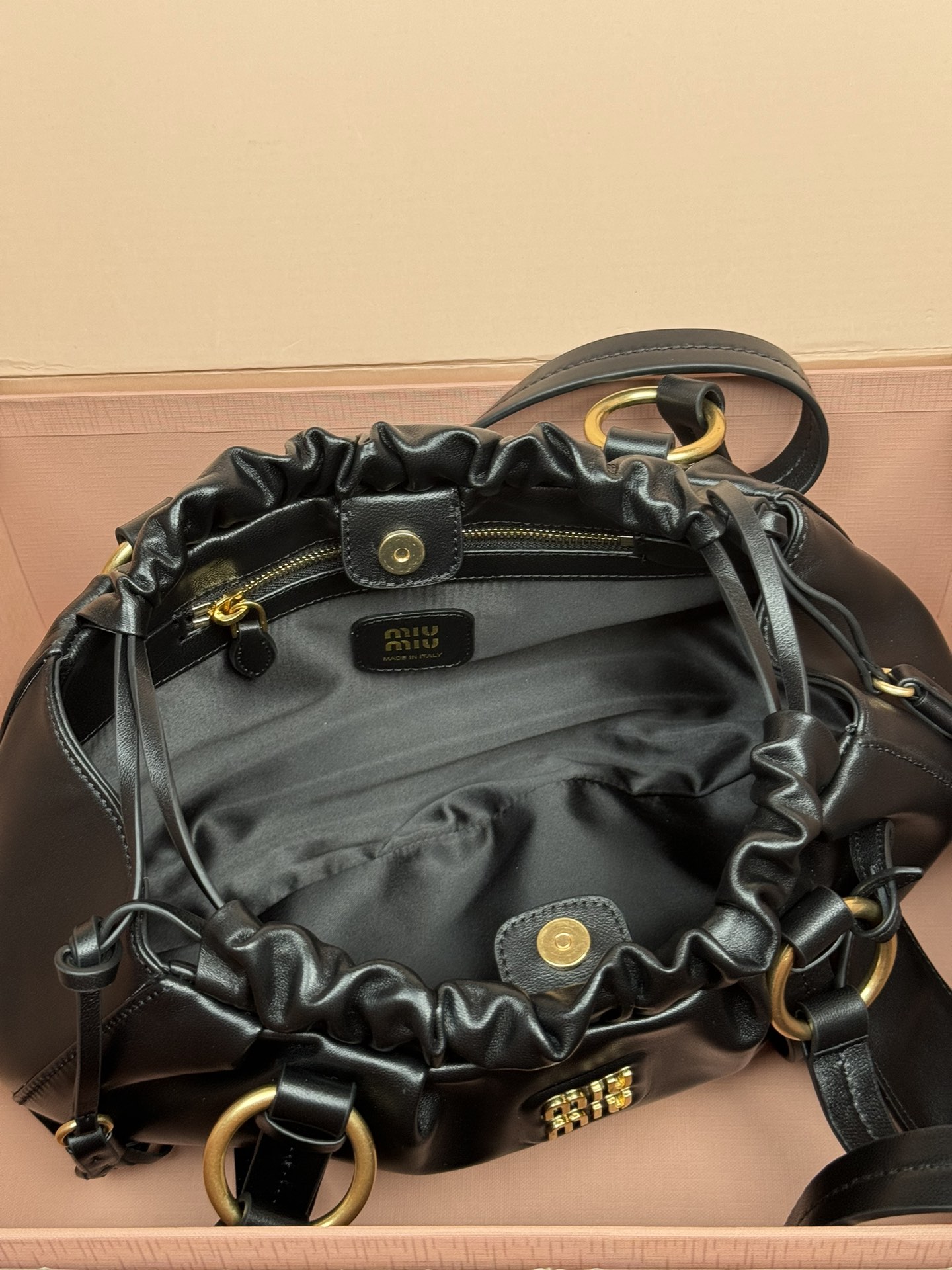 M1um1u Joie Nappa Leather Bag-32*16*10.5CM