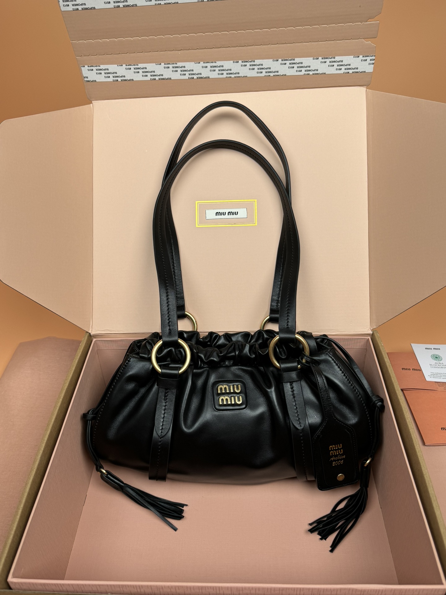 M1um1u Joie Nappa Leather Bag-32*16*10.5CM