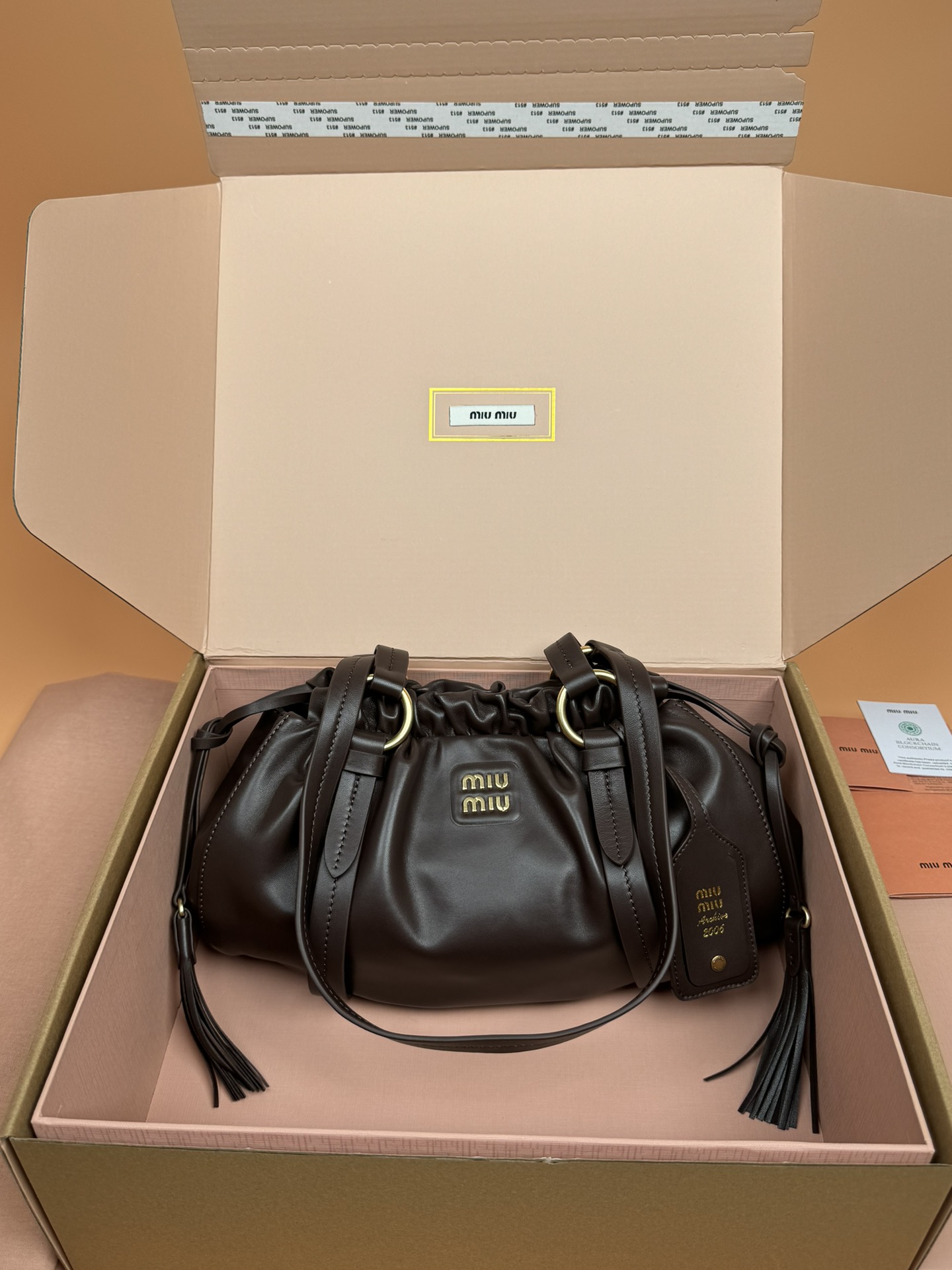 M1um1u Joie Nappa Leather Bag-32*16*10.5CM
