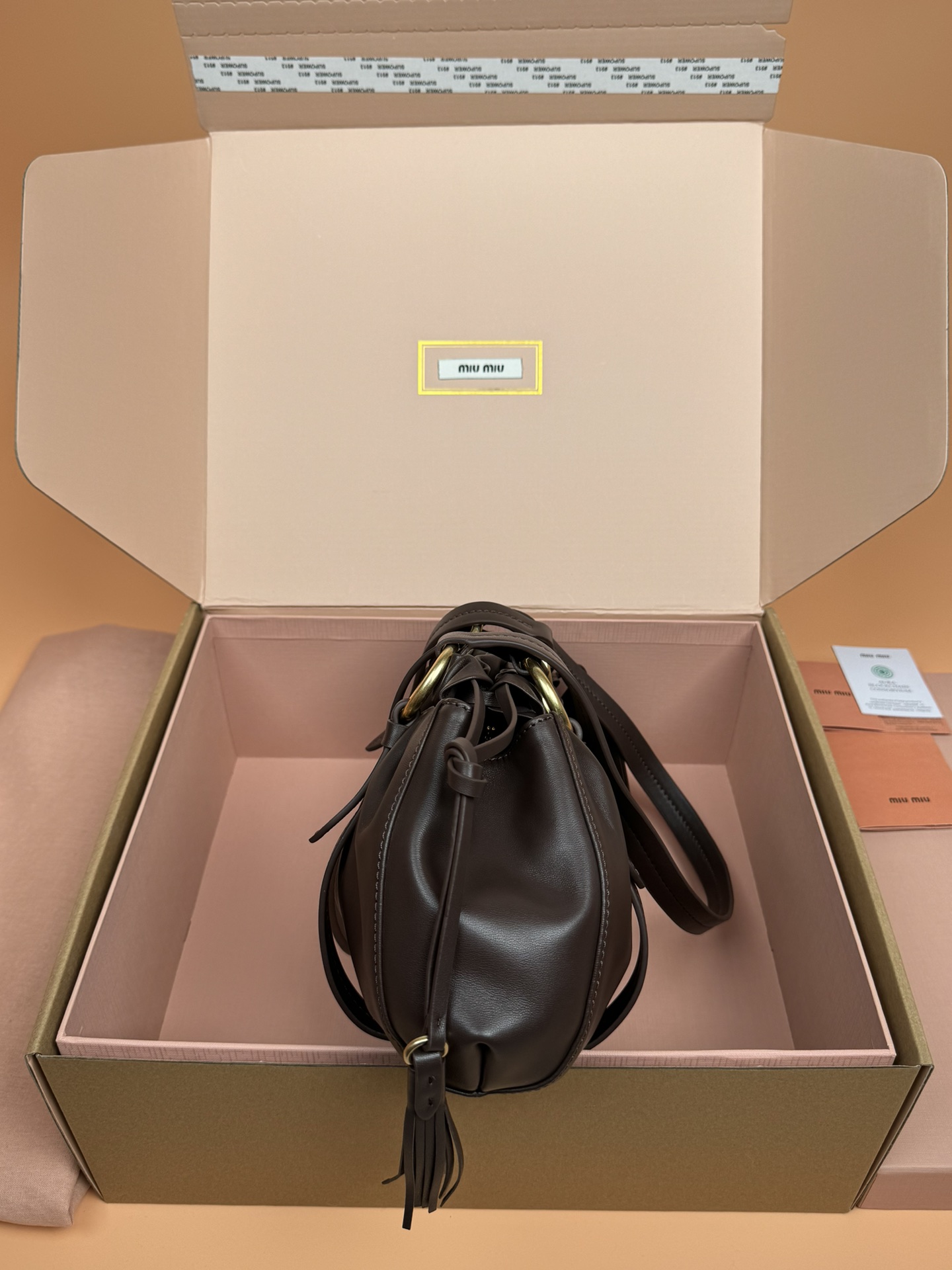 M1um1u Joie Nappa Leather Bag-32*16*10.5CM