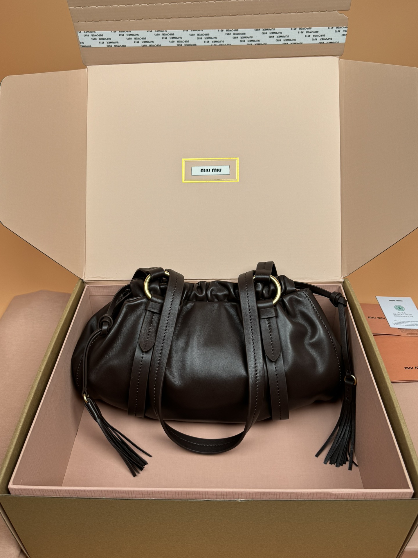 M1um1u Joie Nappa Leather Bag-32*16*10.5CM