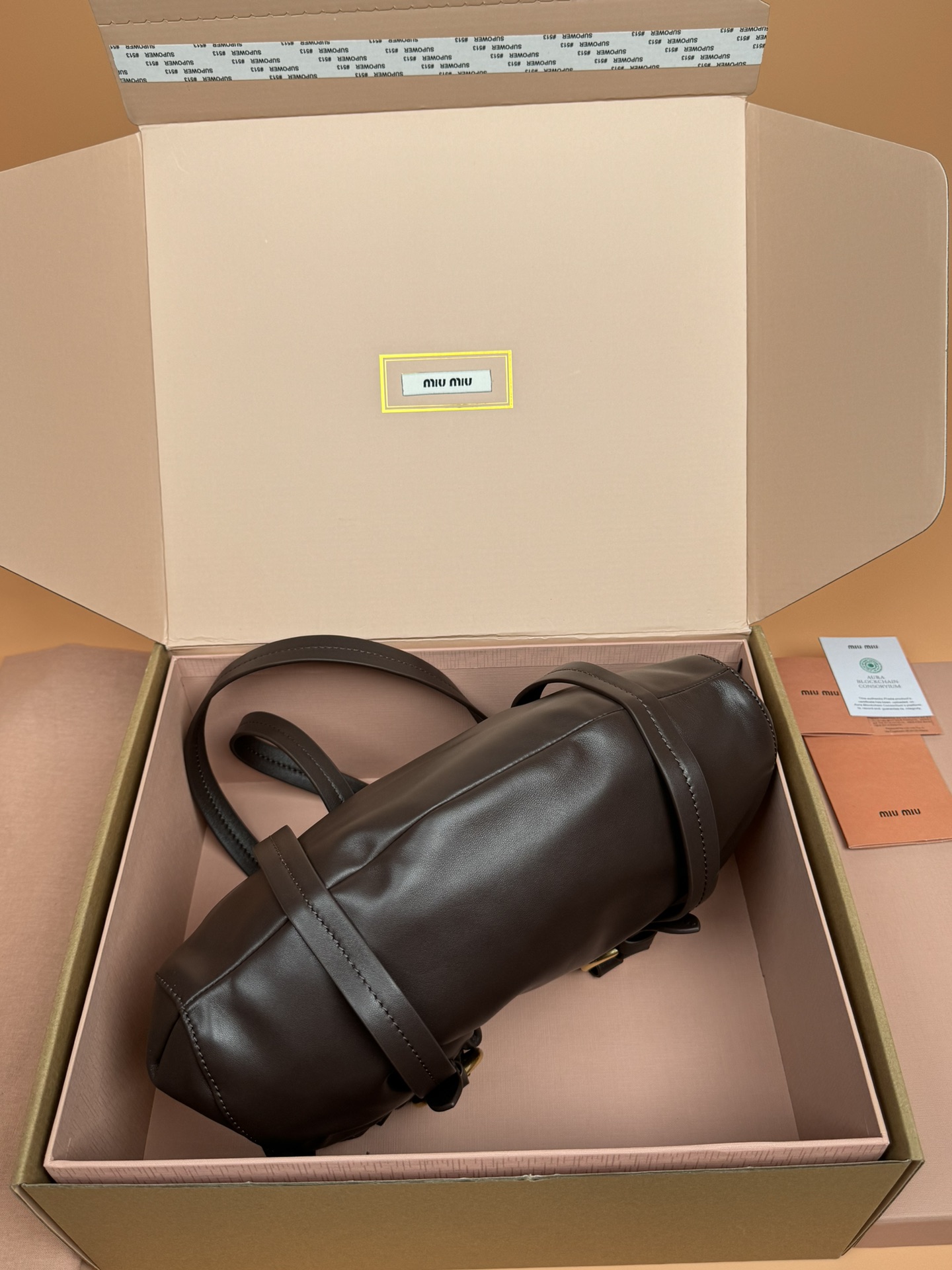 M1um1u Joie Nappa Leather Bag-32*16*10.5CM