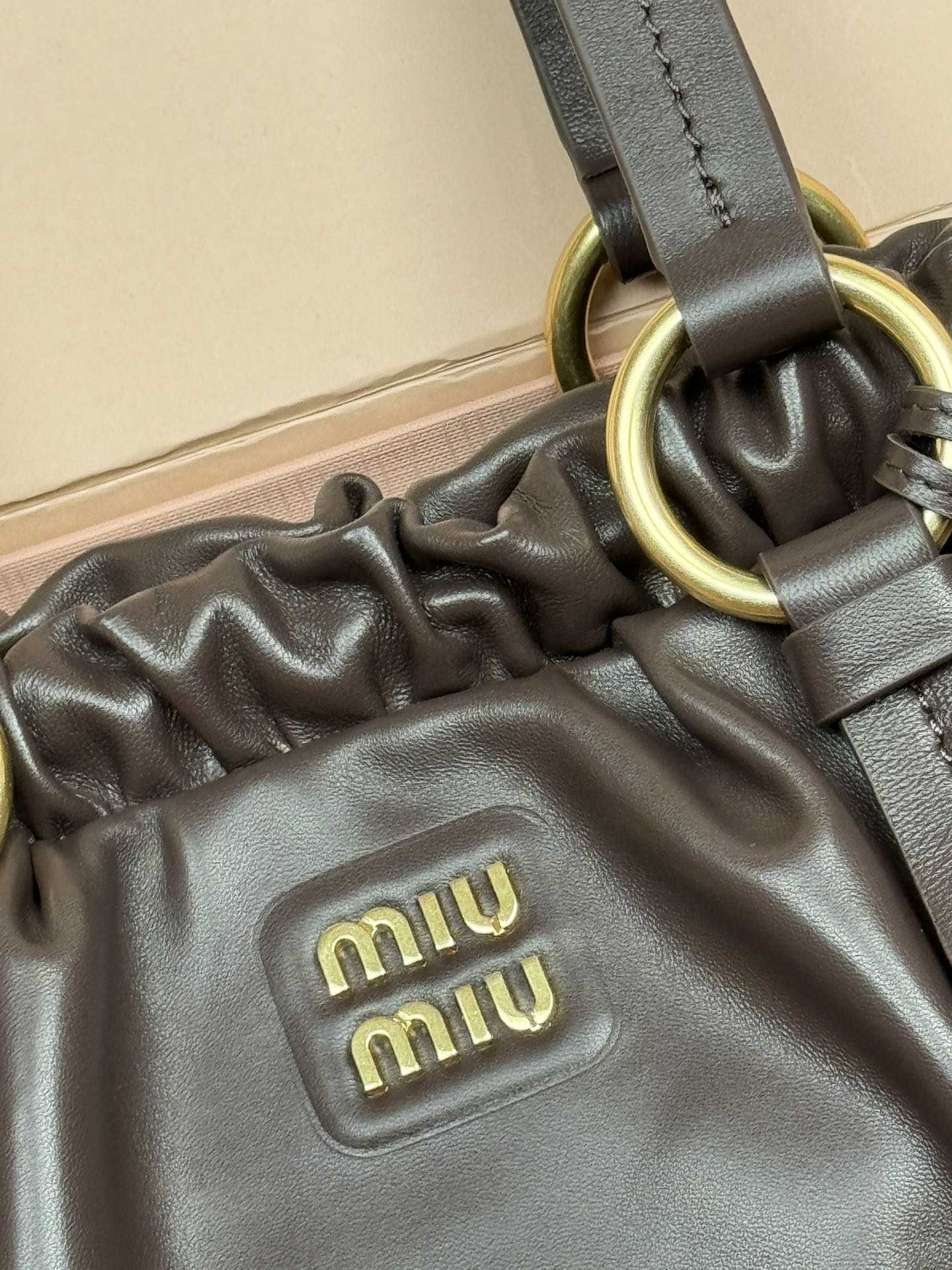 M1um1u Joie Nappa Leather Bag-32*16*10.5CM