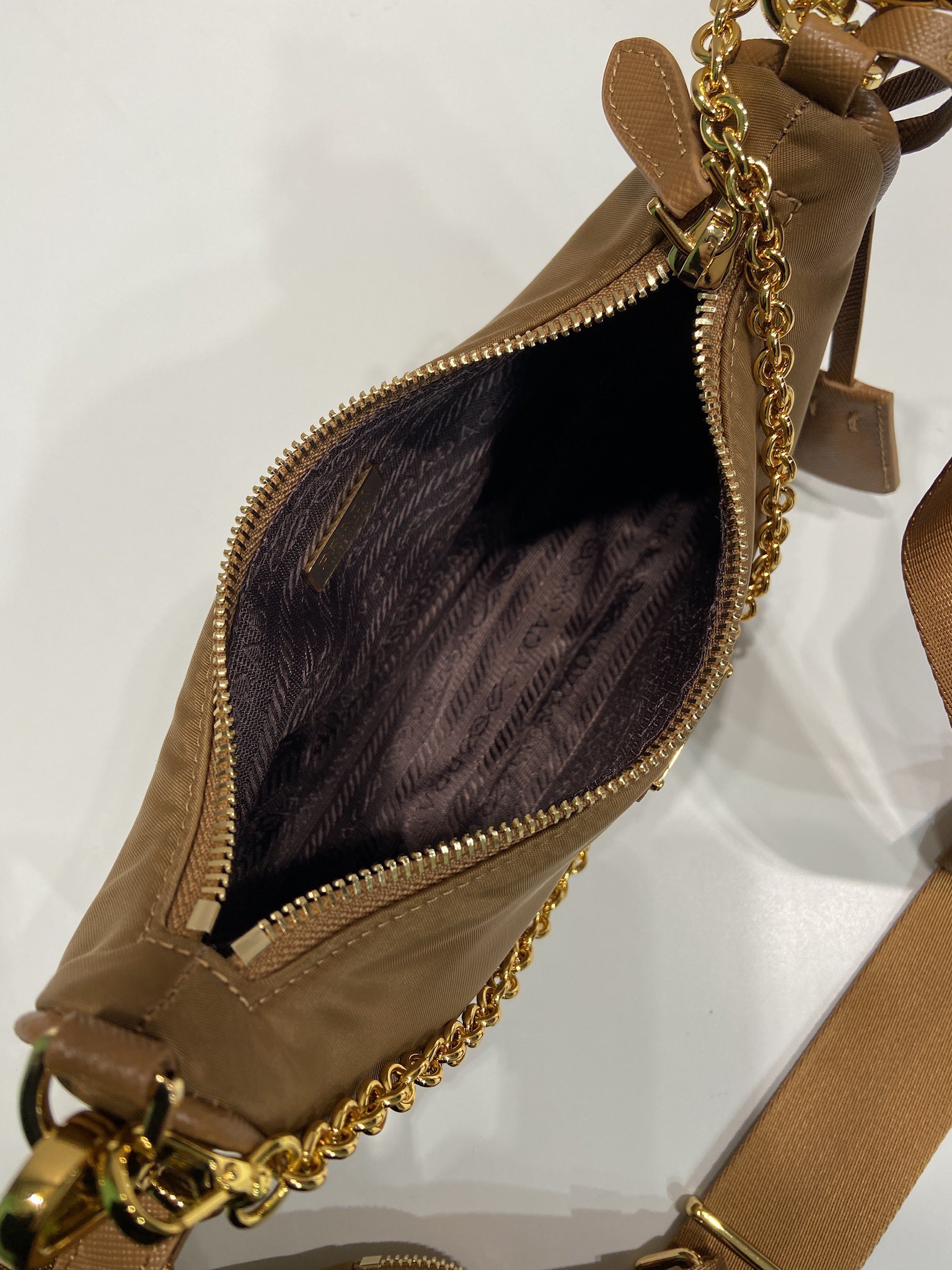 Pra*a Nylon Hobo Bag-1BH204-22*12*6CM