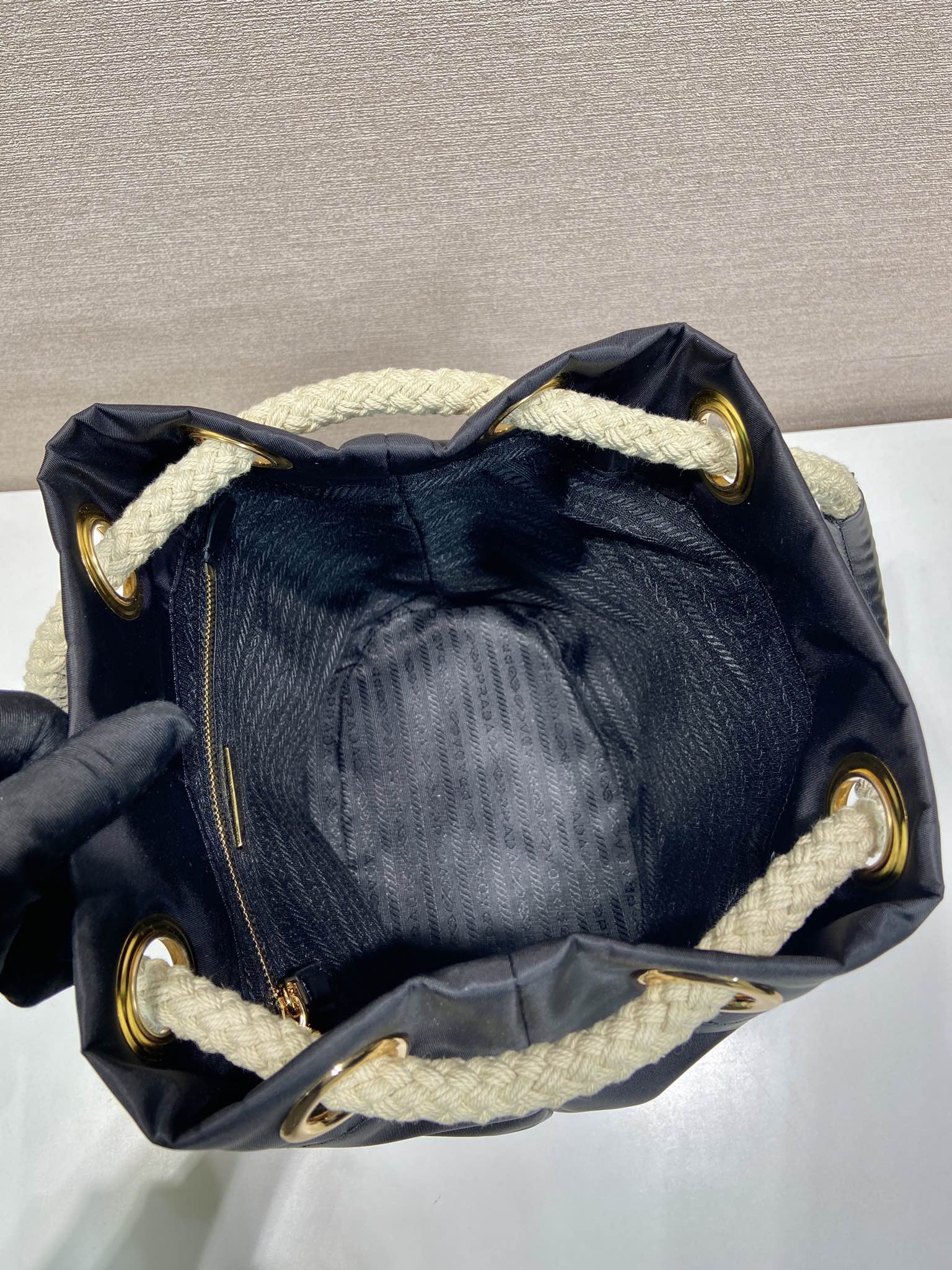 Pra*a Re-Nylon Bucket-1BE082-23.5*28*16.5CM