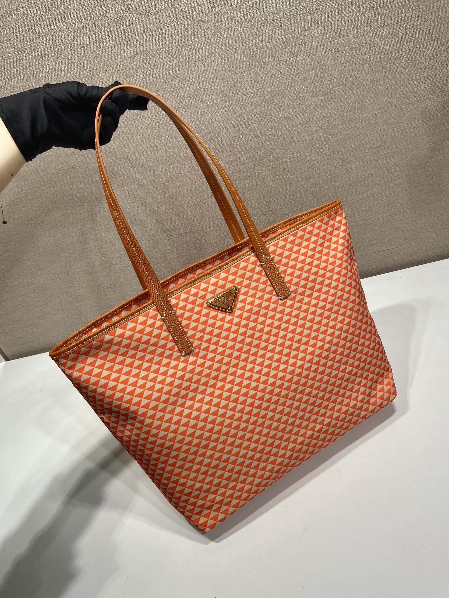 Pra*a Tessuto Triangulum Tote-1BD552-33*29*14CM