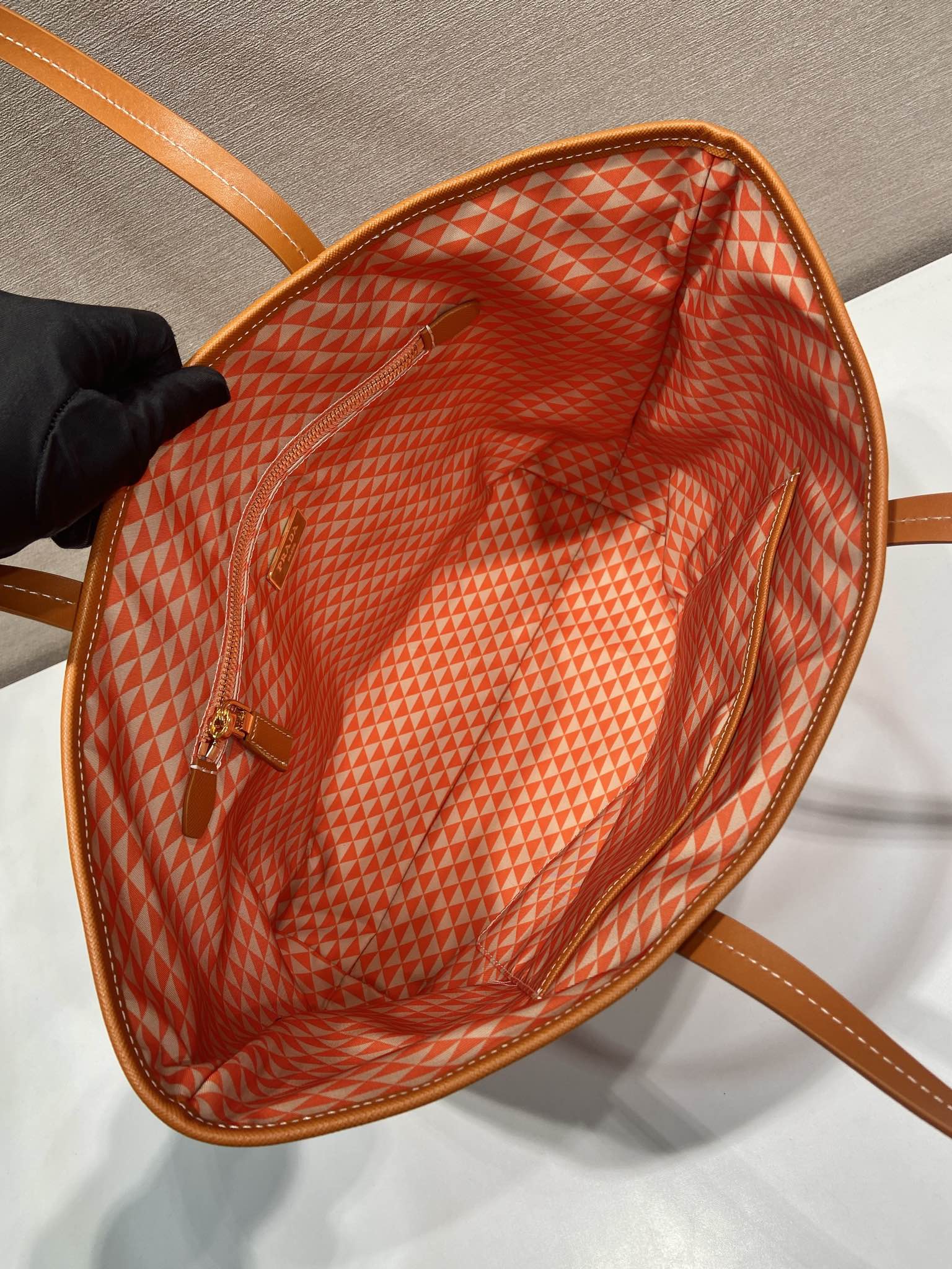Pra*a Tessuto Triangulum Tote-1BD552-33*29*14CM