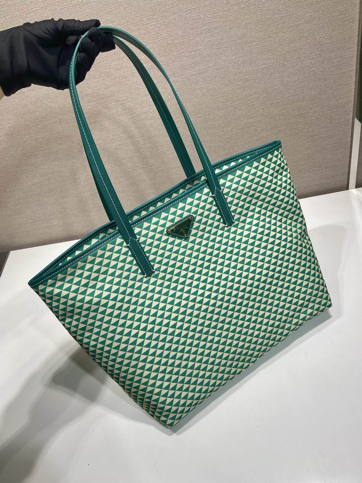 Pra*a Tessuto Triangulum Tote-1BD552-33*29*14CM