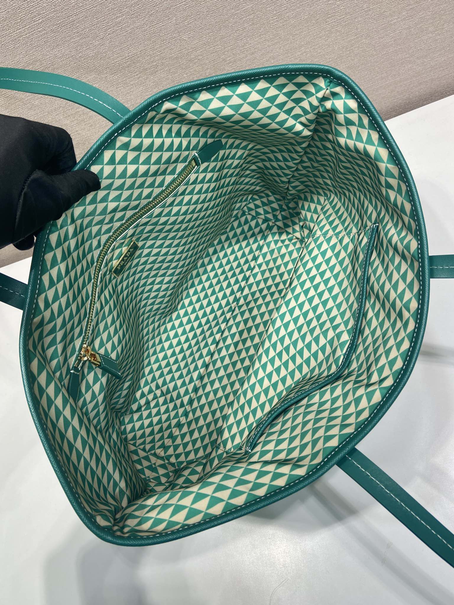 Pra*a Tessuto Triangulum Tote-1BD552-33*29*14CM