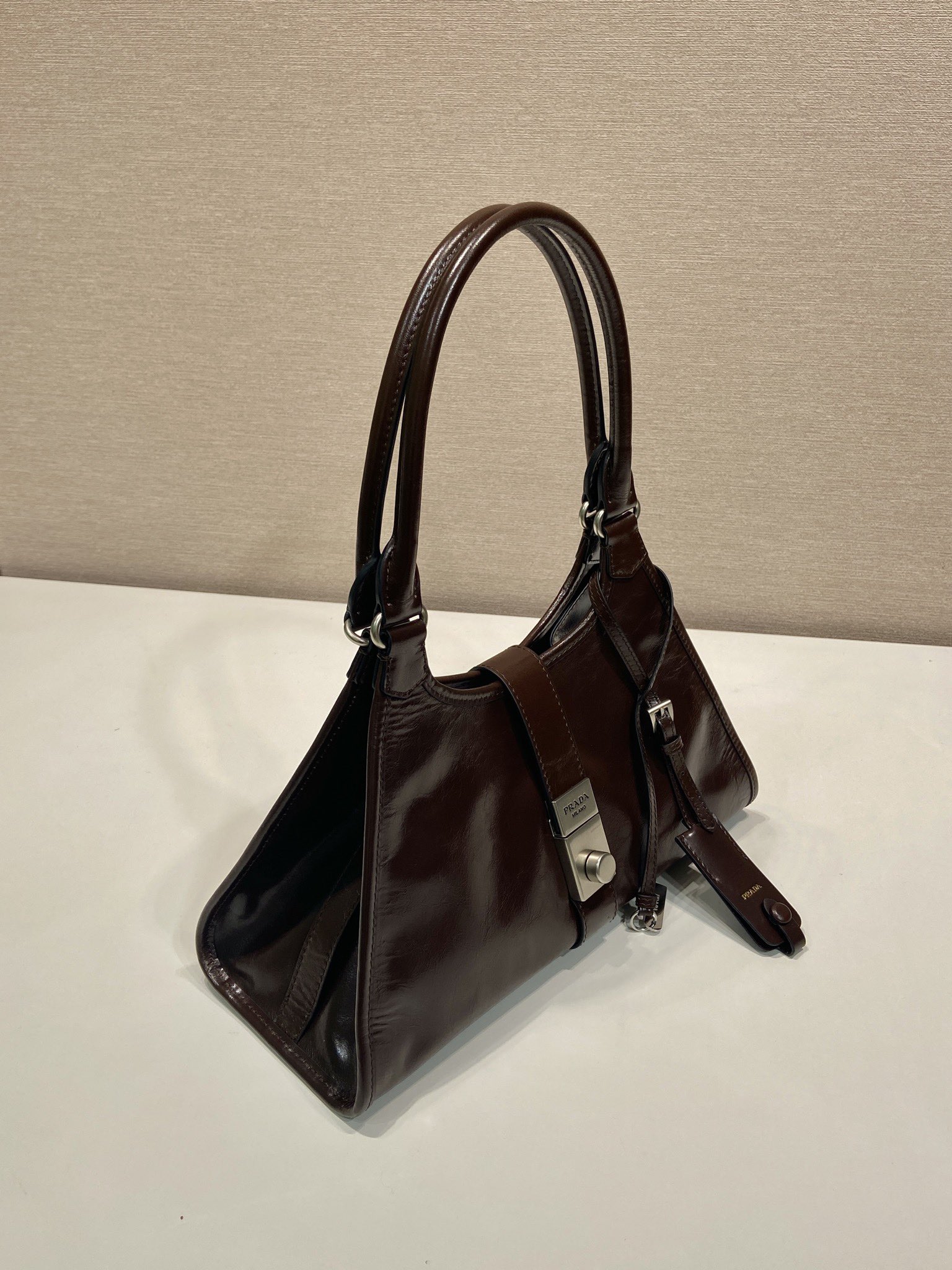 Pra*a Leather Tote Bag-1BG563-30.5*17.5*9CM