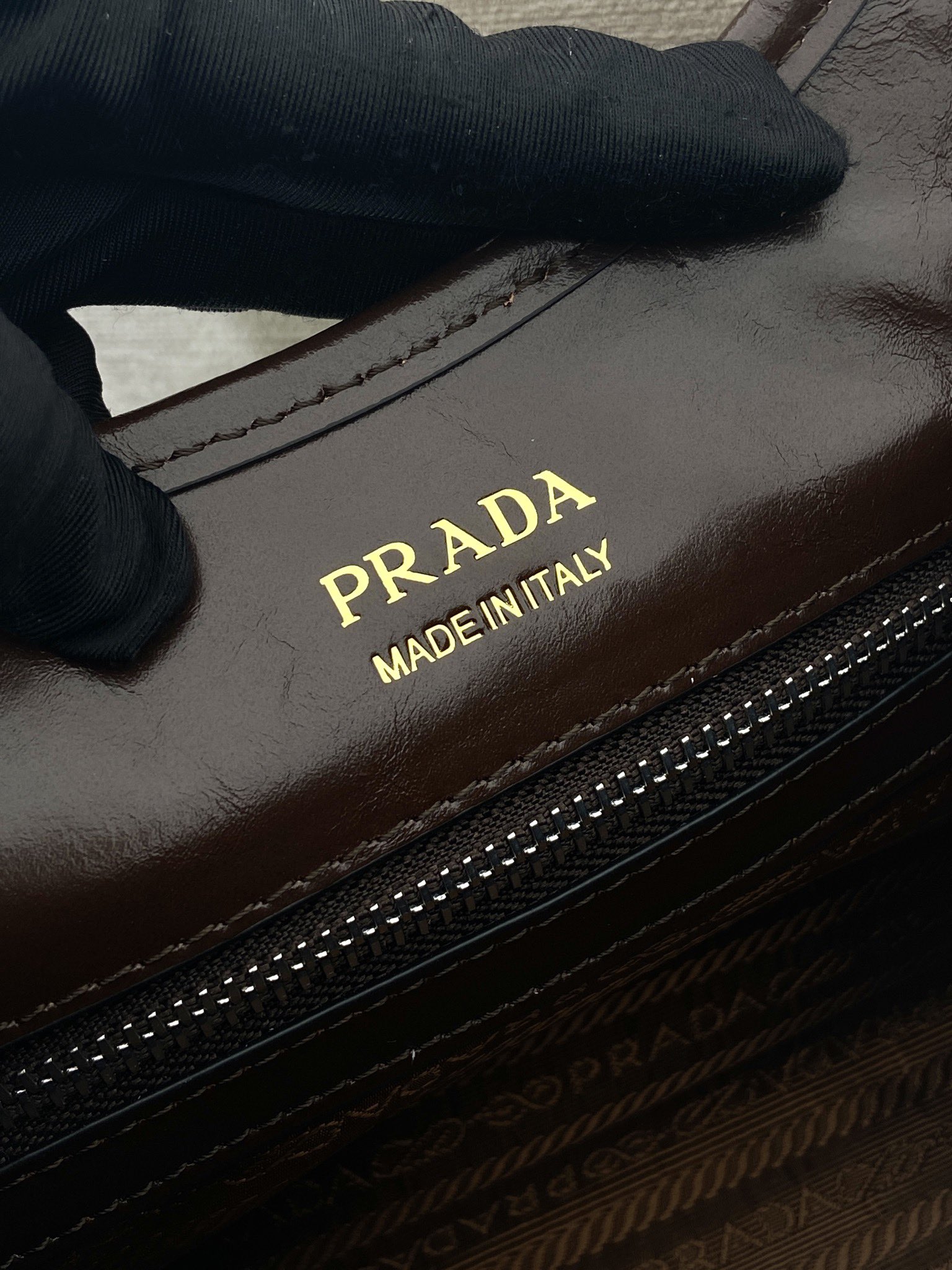 Pra*a Leather Tote Bag-1BG563-30.5*17.5*9CM
