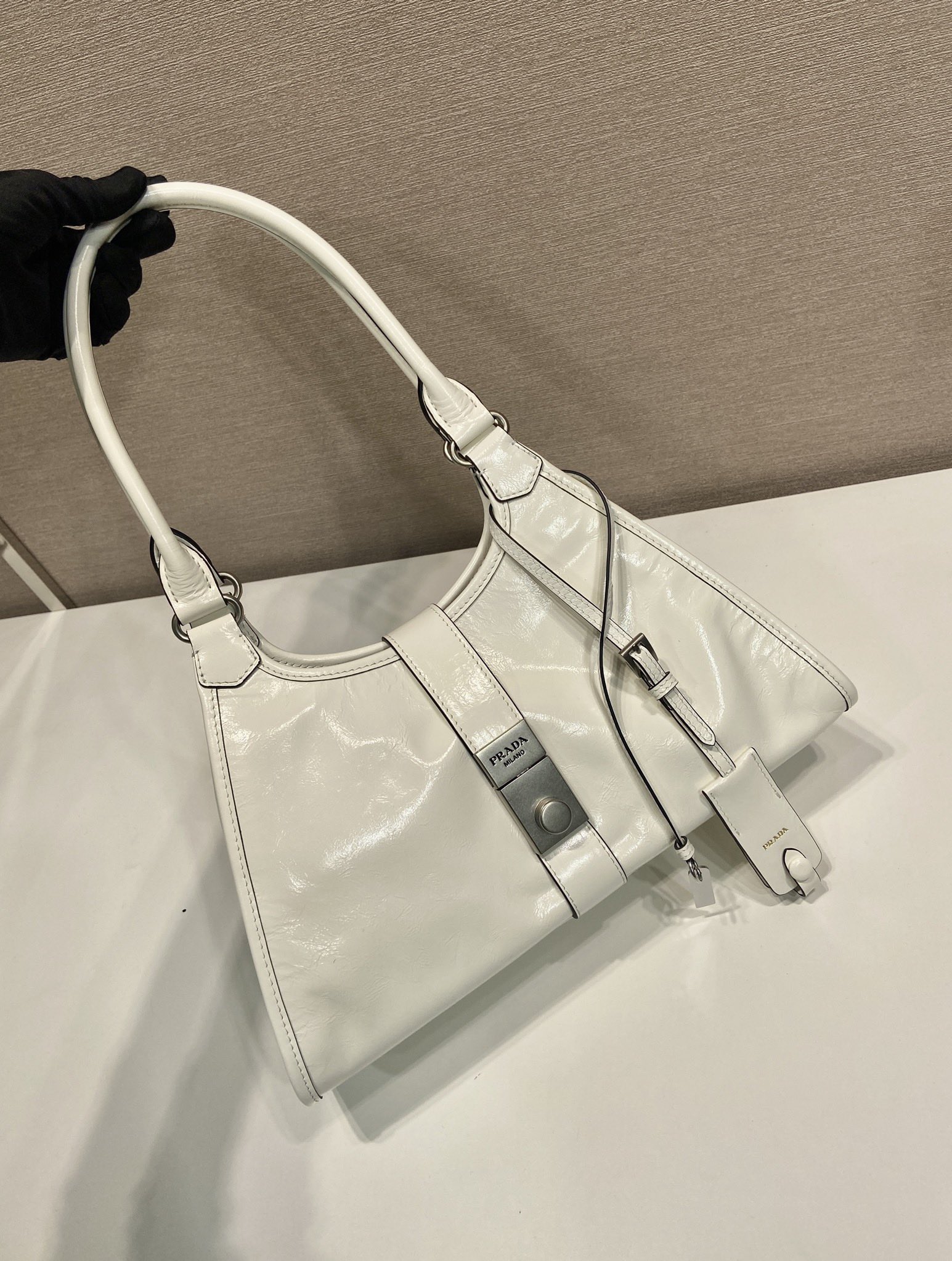 Pra*a Leather Tote Bag-1BG563-30.5*17.5*9CM