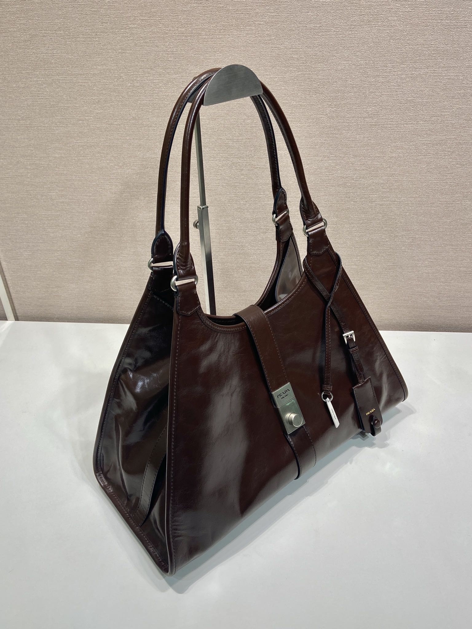 Pra*a Leather Tote Bag-1BG570-39*24.5*14CM