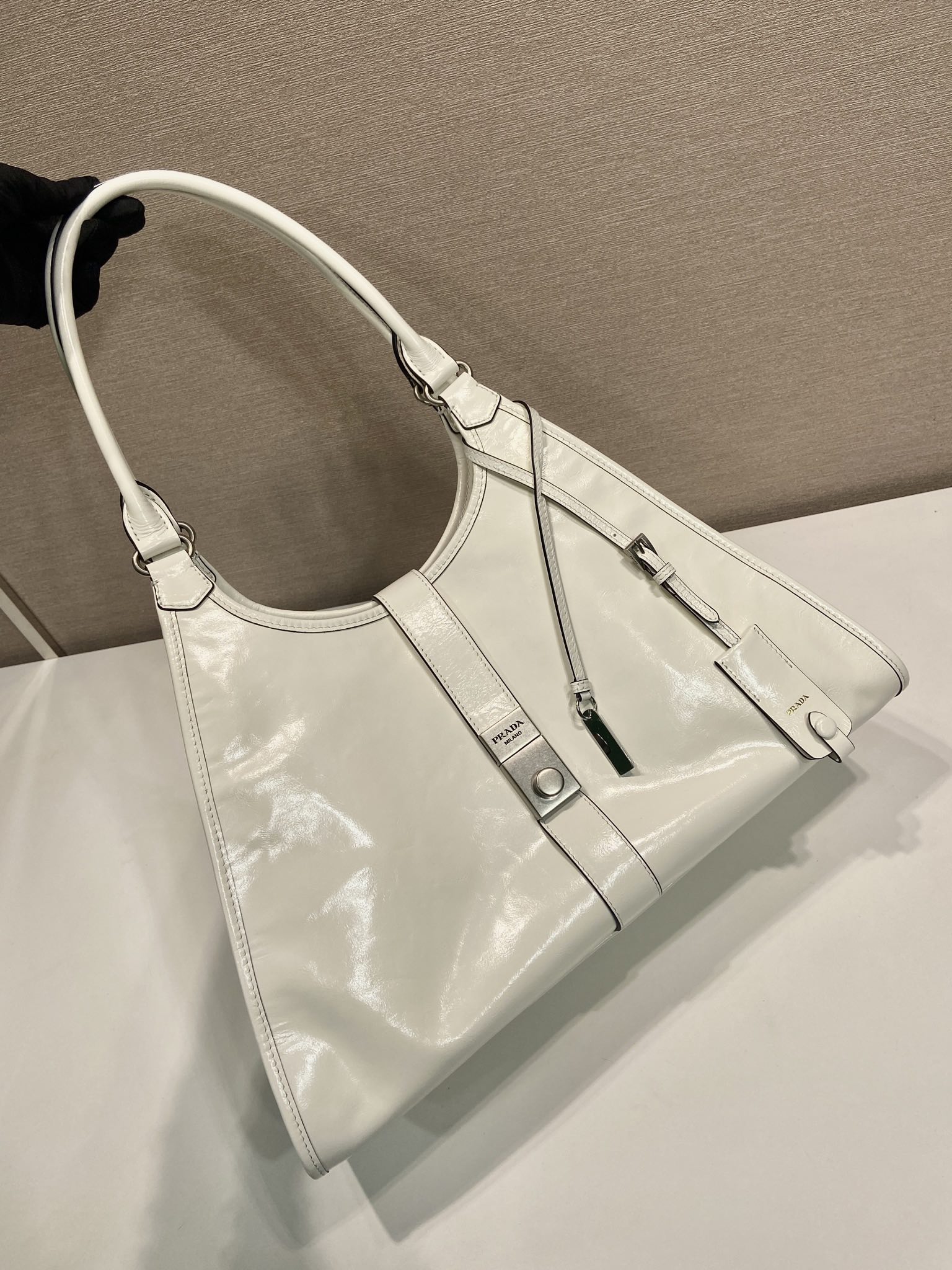 Pra*a Leather Tote Bag-1BG570-39*24.5*14CM