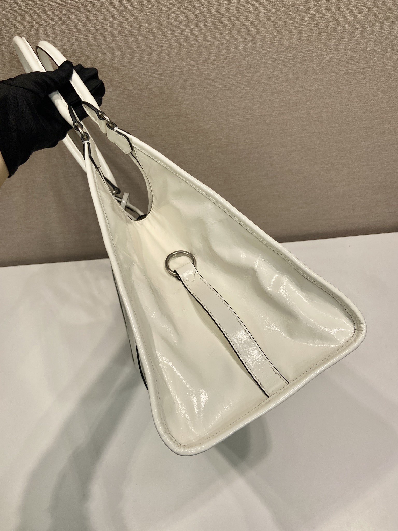 Pra*a Leather Tote Bag-1BG570-39*24.5*14CM