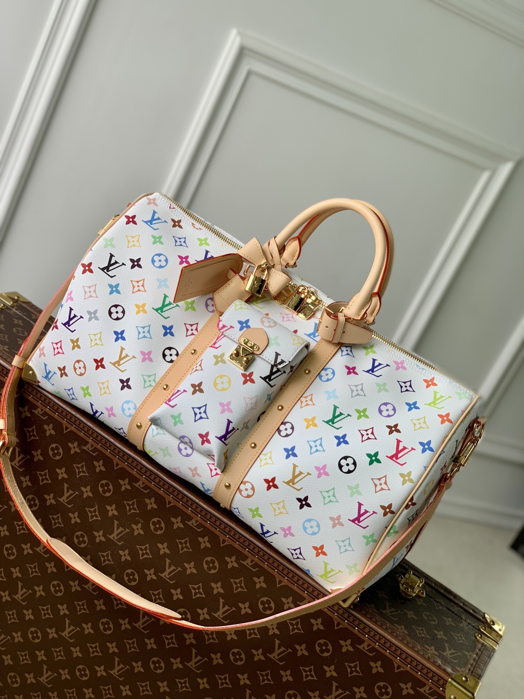 LV x TM Keepall Bandoulière 45 Other Monogram Canvas -M13742-45 × 27 × 20CM