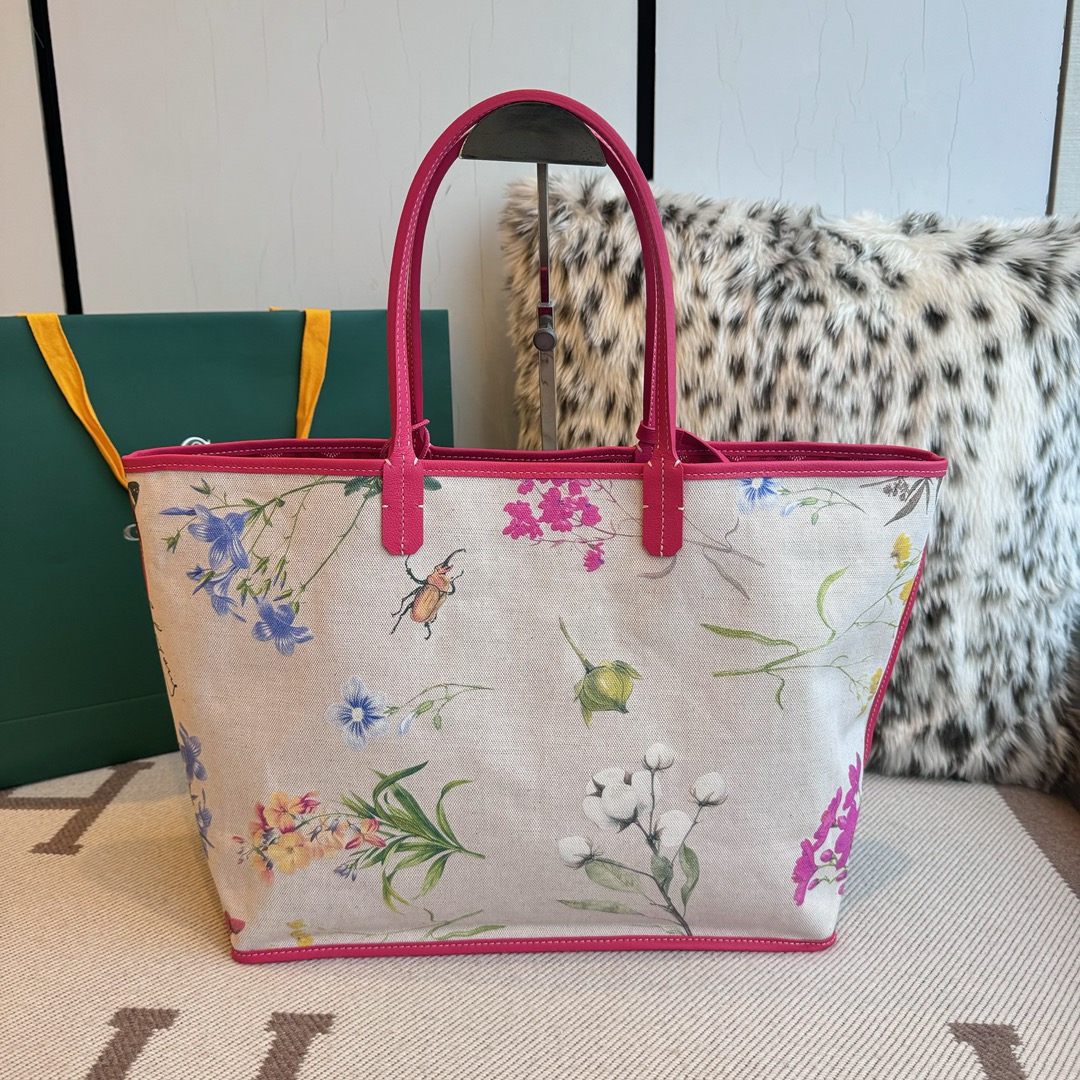 G09ard Fuchsia Pink Reversible St. L0vis Tote Bag-34X15X28CM