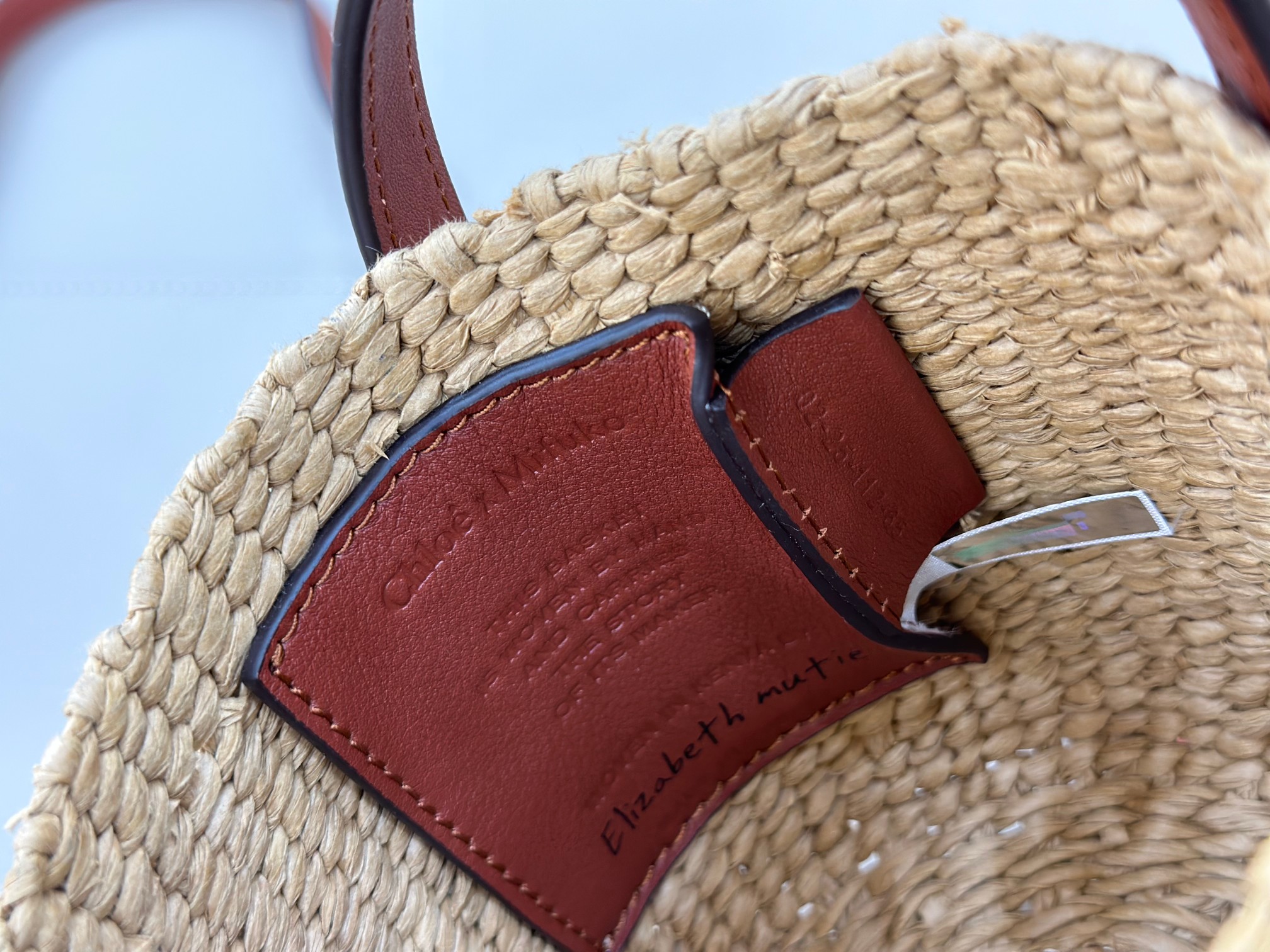 Chloé Mini Horse Medal Basket In Natural Fibers-14x12.5x14CM