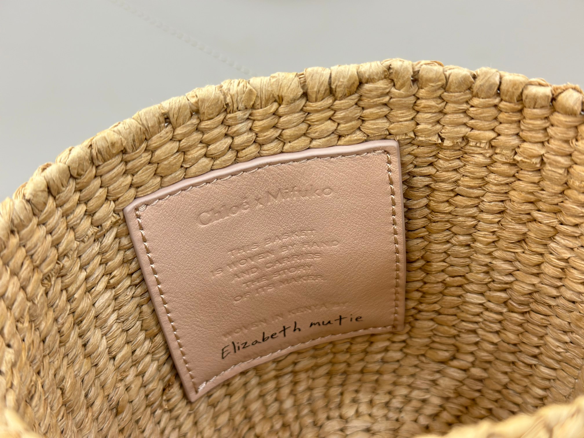 Chloé Mini Horse Medal Basket In Natural Fibers-14x12.5x14CM