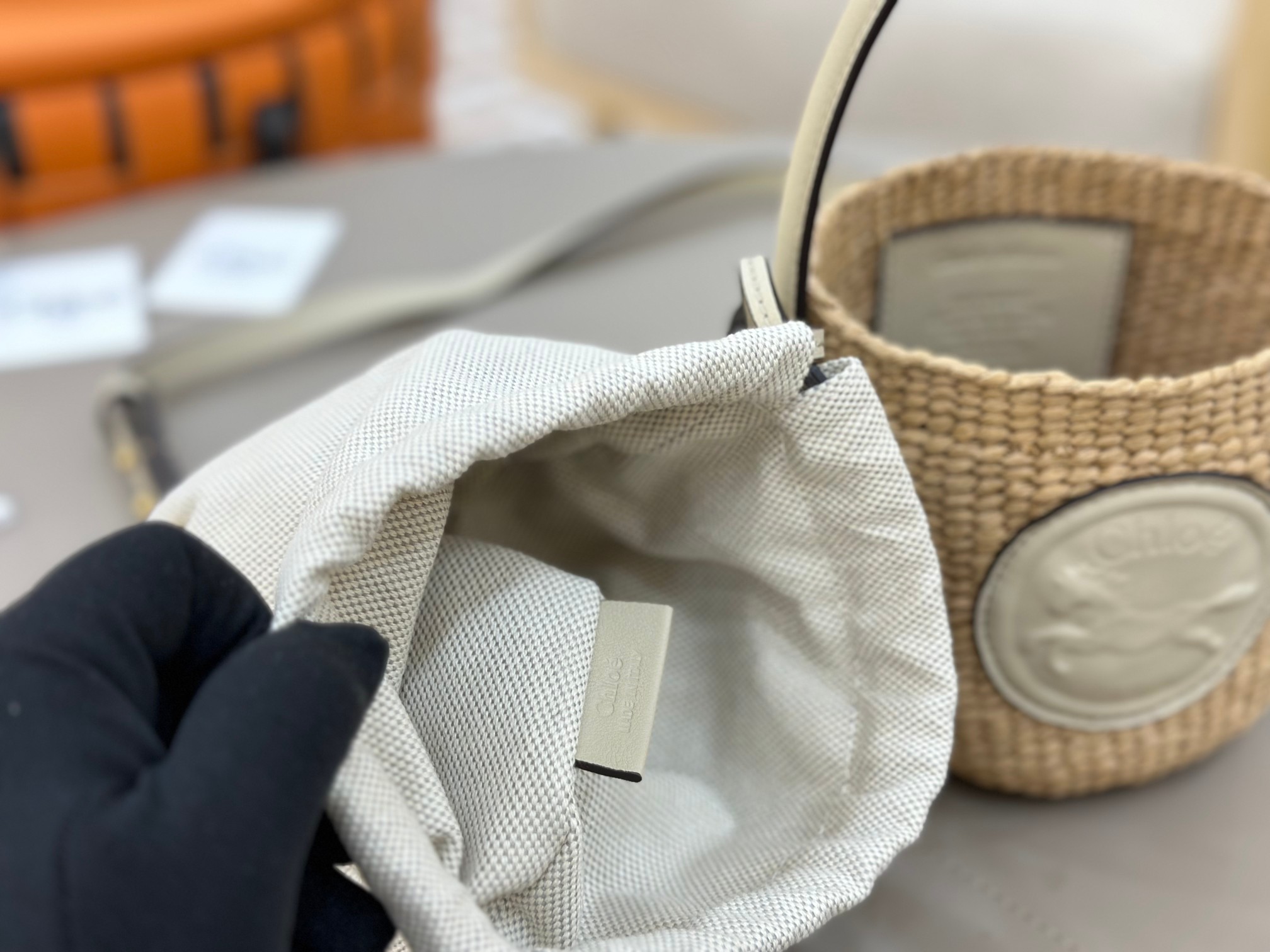 Ch10é mini horse medal basket in natural fibers-14x12.5x14cm