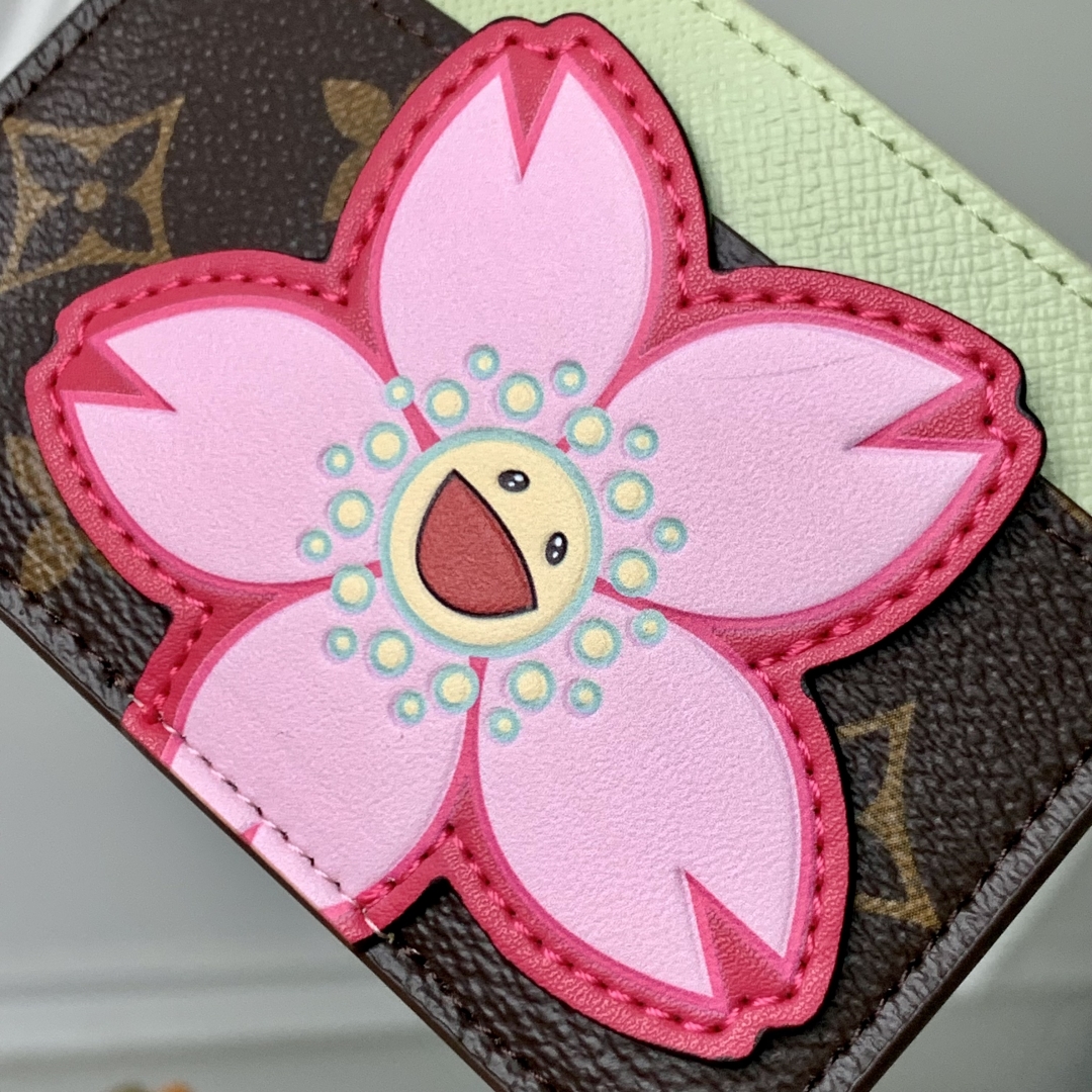 l0vis Vvtt0n cherry blossom wallet-7 x 0.5 x 11cm