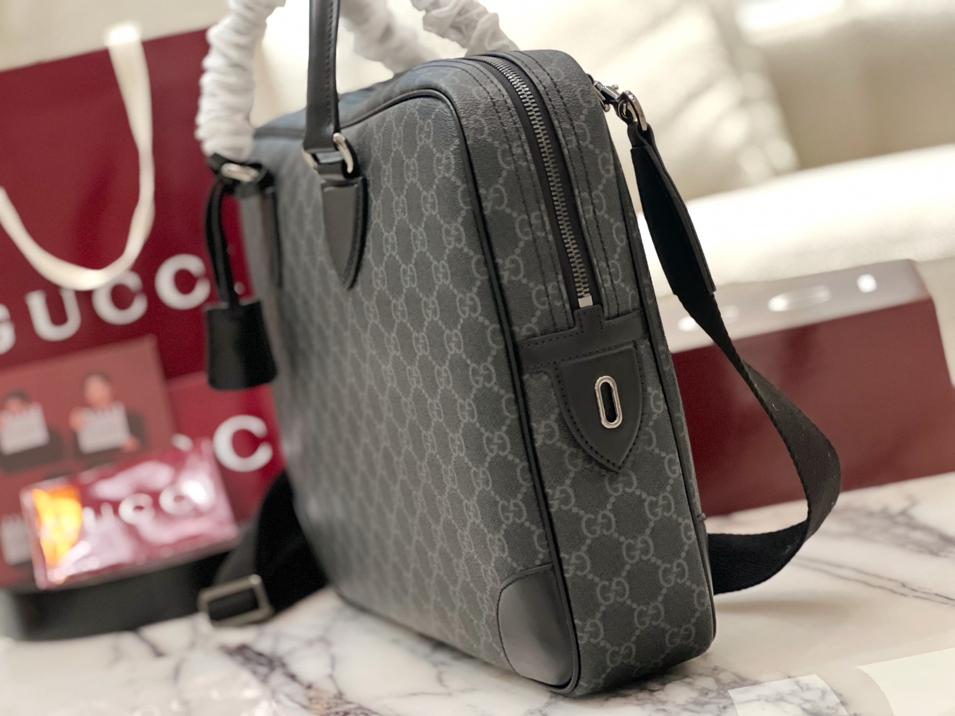 Gvc*1 GG Emblem Medium Briefcase-40*30*6CM