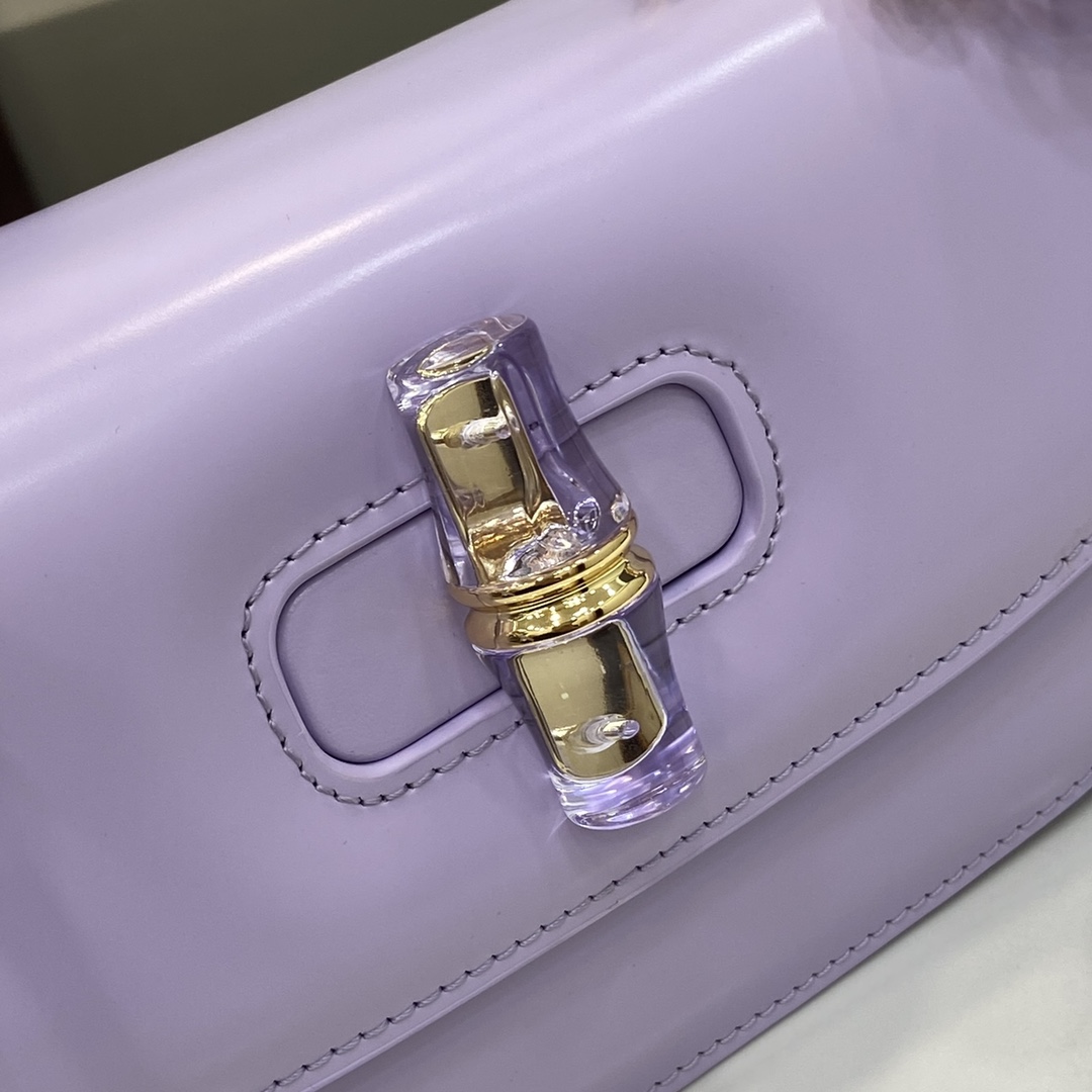 Gvc*1 Bamboo Diva Bag In Lilac Leather -26.5*13*8CM