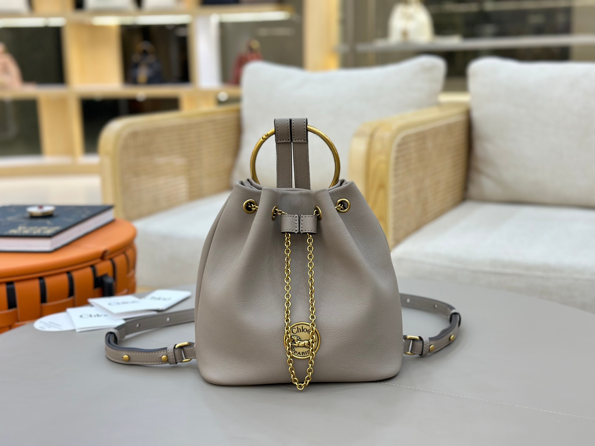 Chloé Bracelet Backpack In Grained Leather-22*20*10.5CM