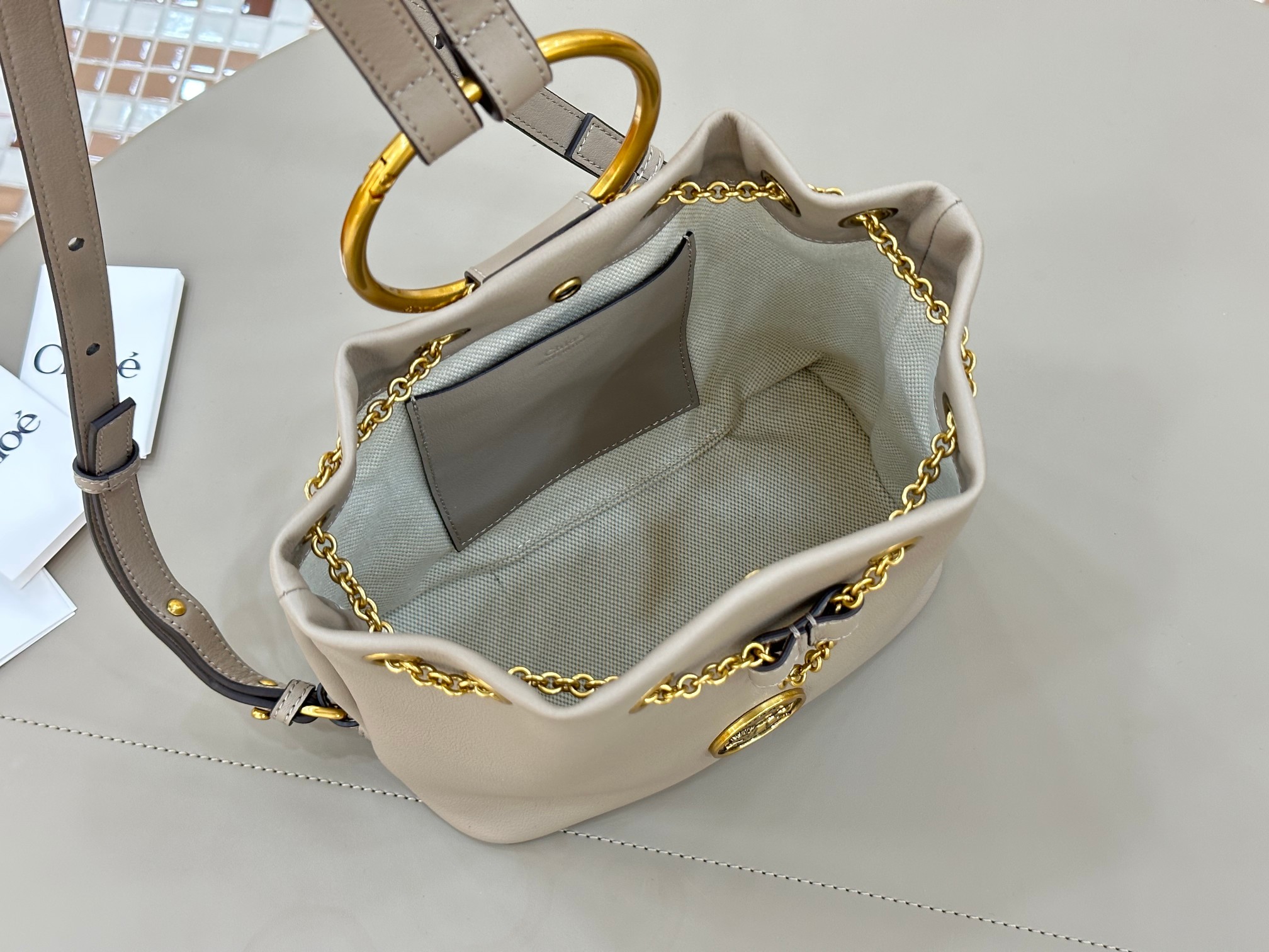 Chloé Bracelet Backpack In Grained Leather-22*20*10.5CM