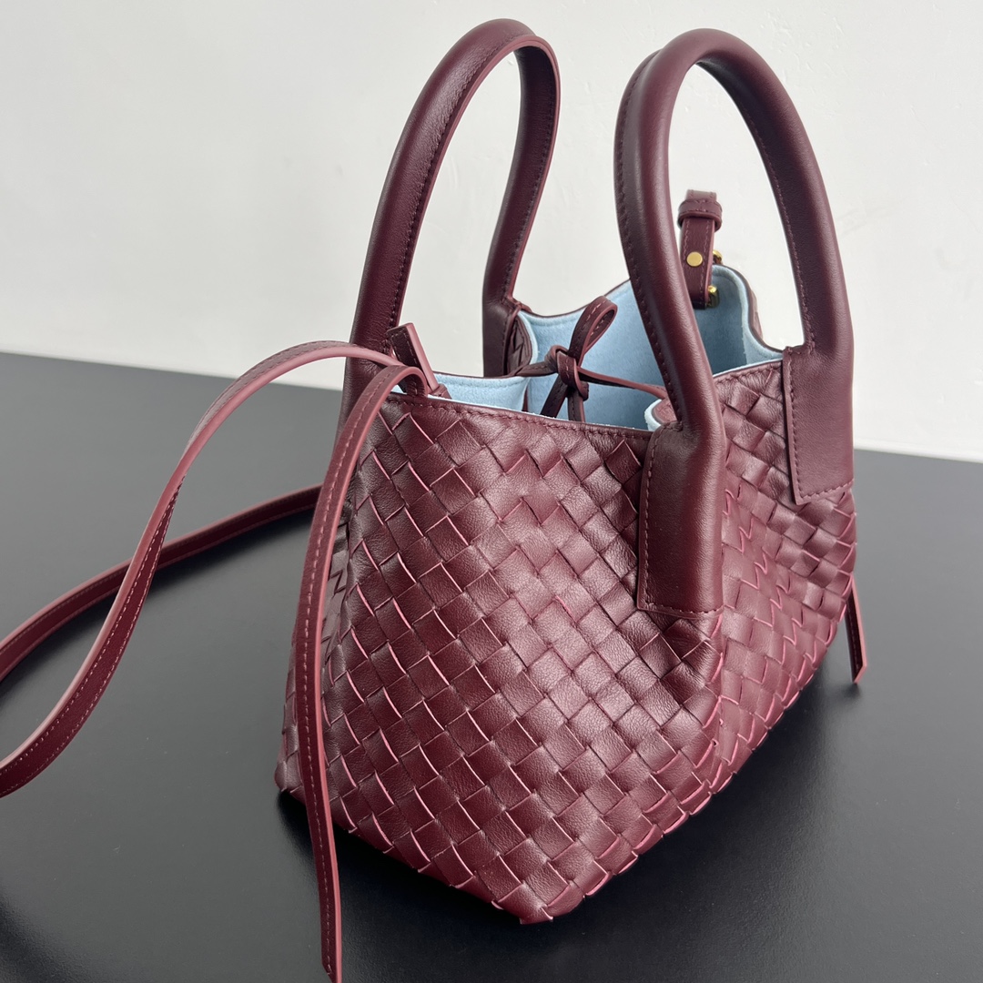 B0tt*ga Ven*ta Burgundy Pinacoteca Reversible Tote -24*15*12CM