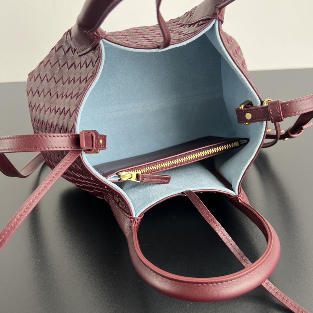 B0tt*ga Ven*ta Burgundy Pinacoteca Reversible Tote -24*15*12CM