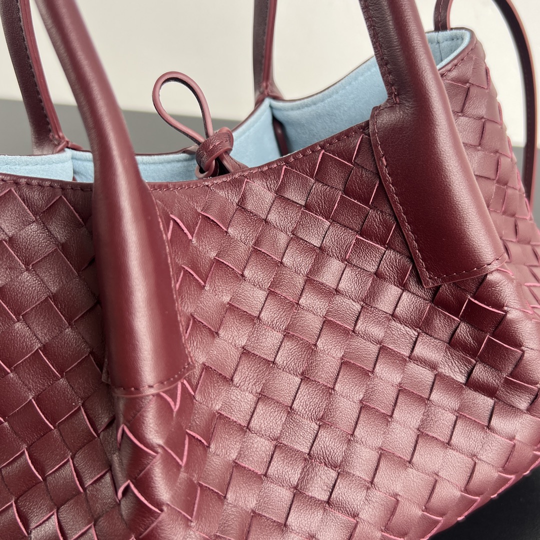 B0tt*ga Ven*ta Burgundy Pinacoteca Reversible Tote -24*15*12CM
