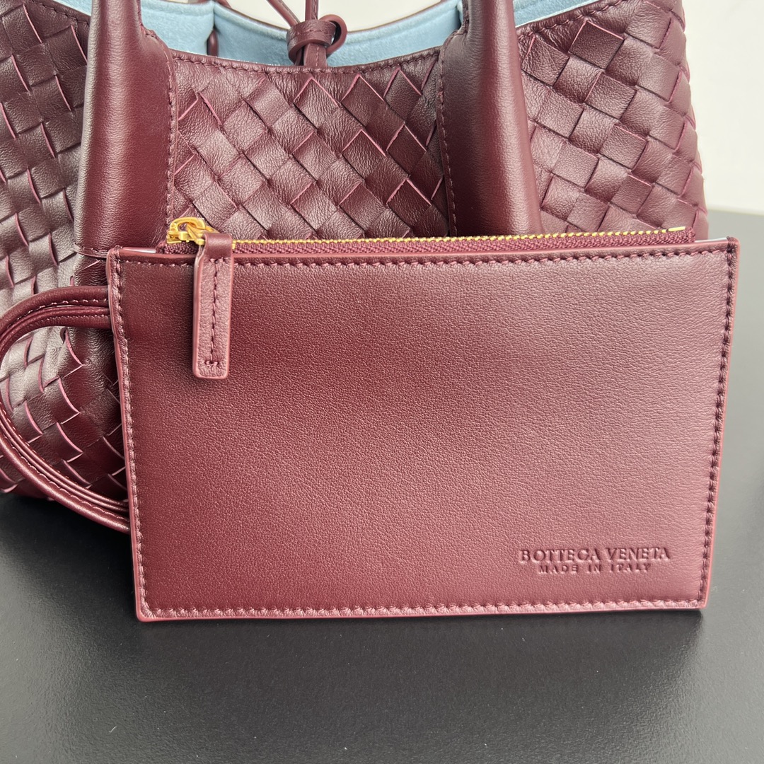 B0tt*ga Ven*ta Burgundy Pinacoteca Reversible Tote -24*15*12CM