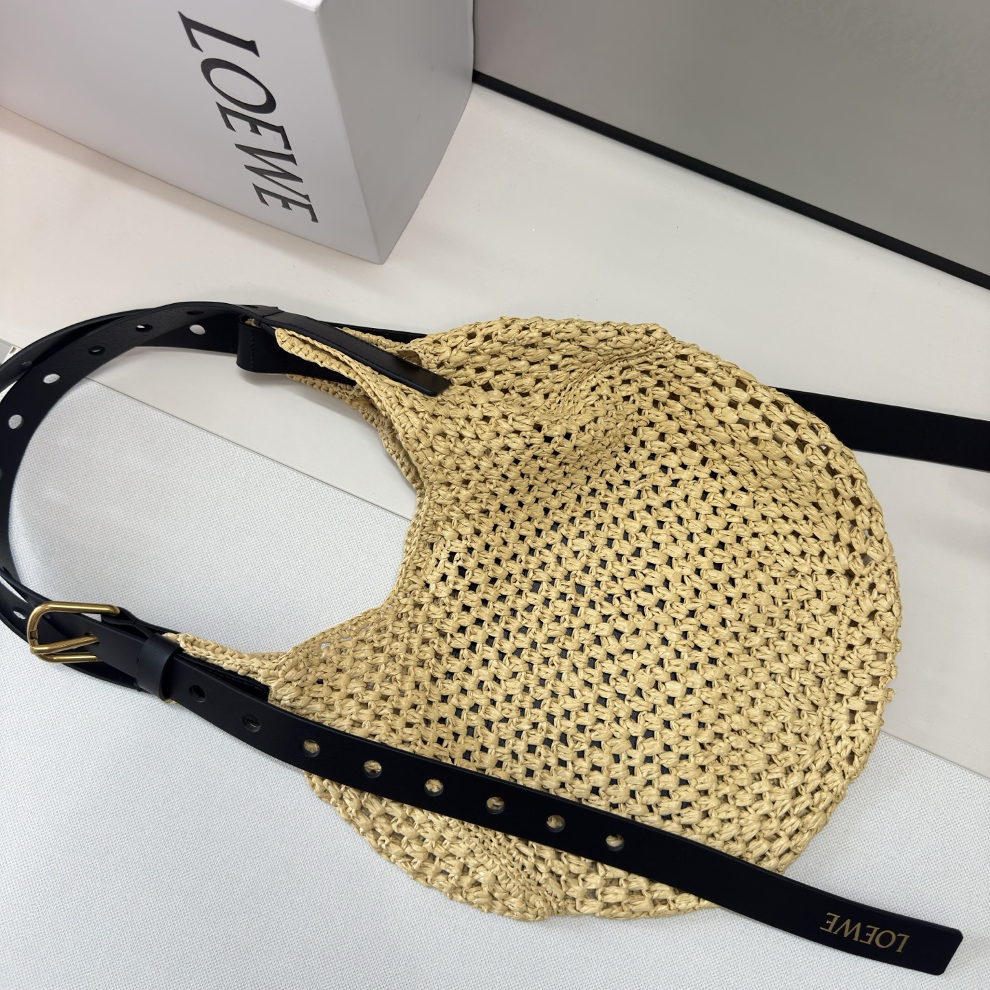 Lo*we Punch Hole Hobo Bag-34*22*24CM