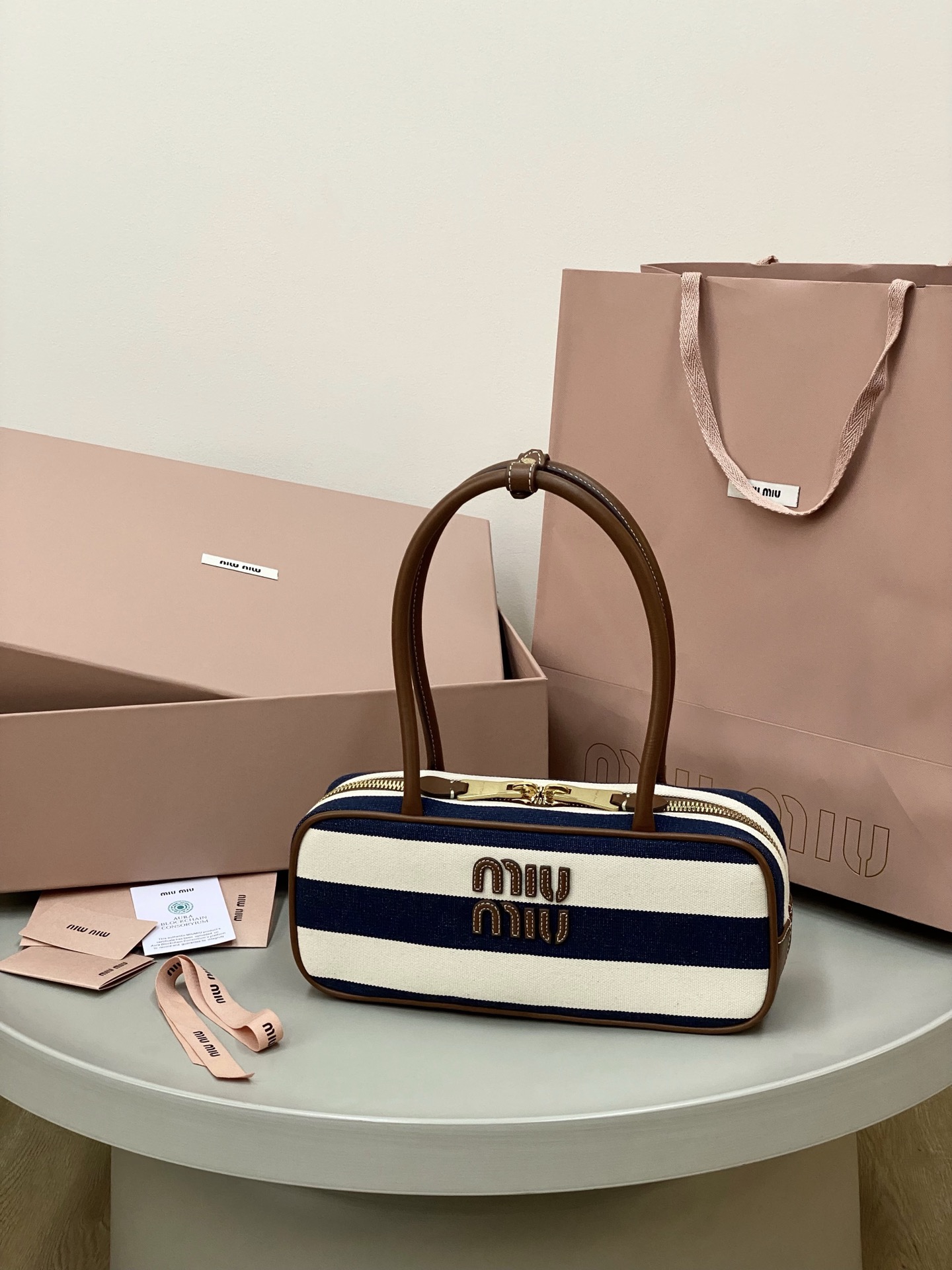 M1um1u Beau Top-Handle Tratan Bag -27×12×9CM