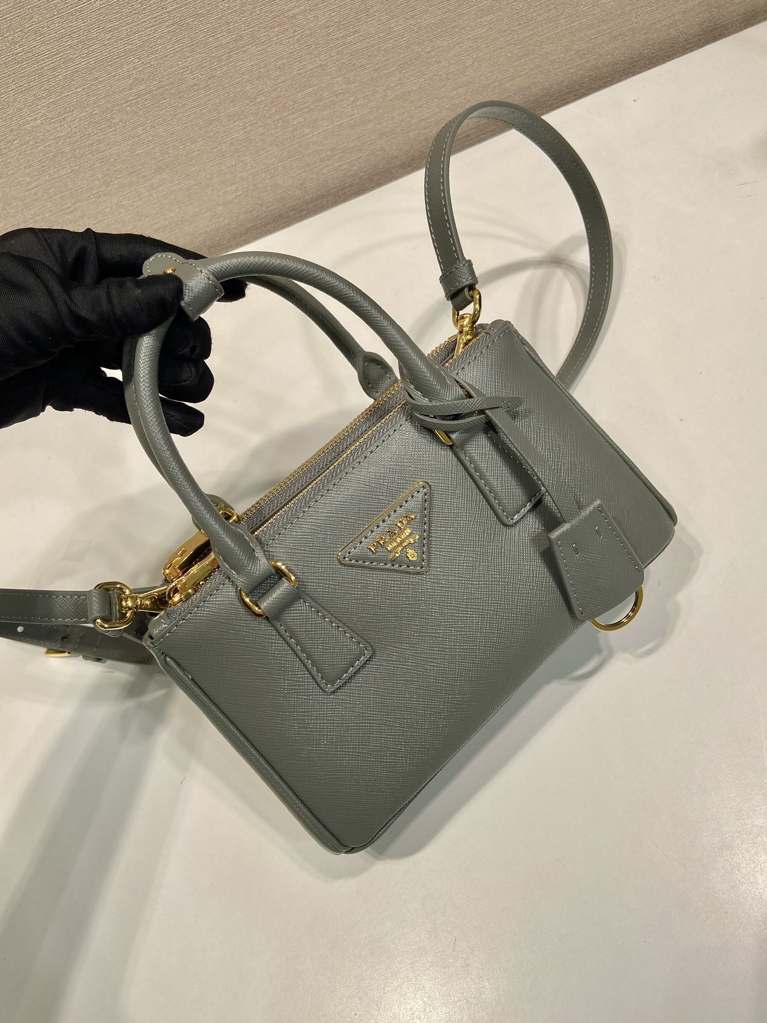 Pra*a Cameo Galleria Saffiano Leather Mini-Bag-1BA916-21*12.5*8.5CM
