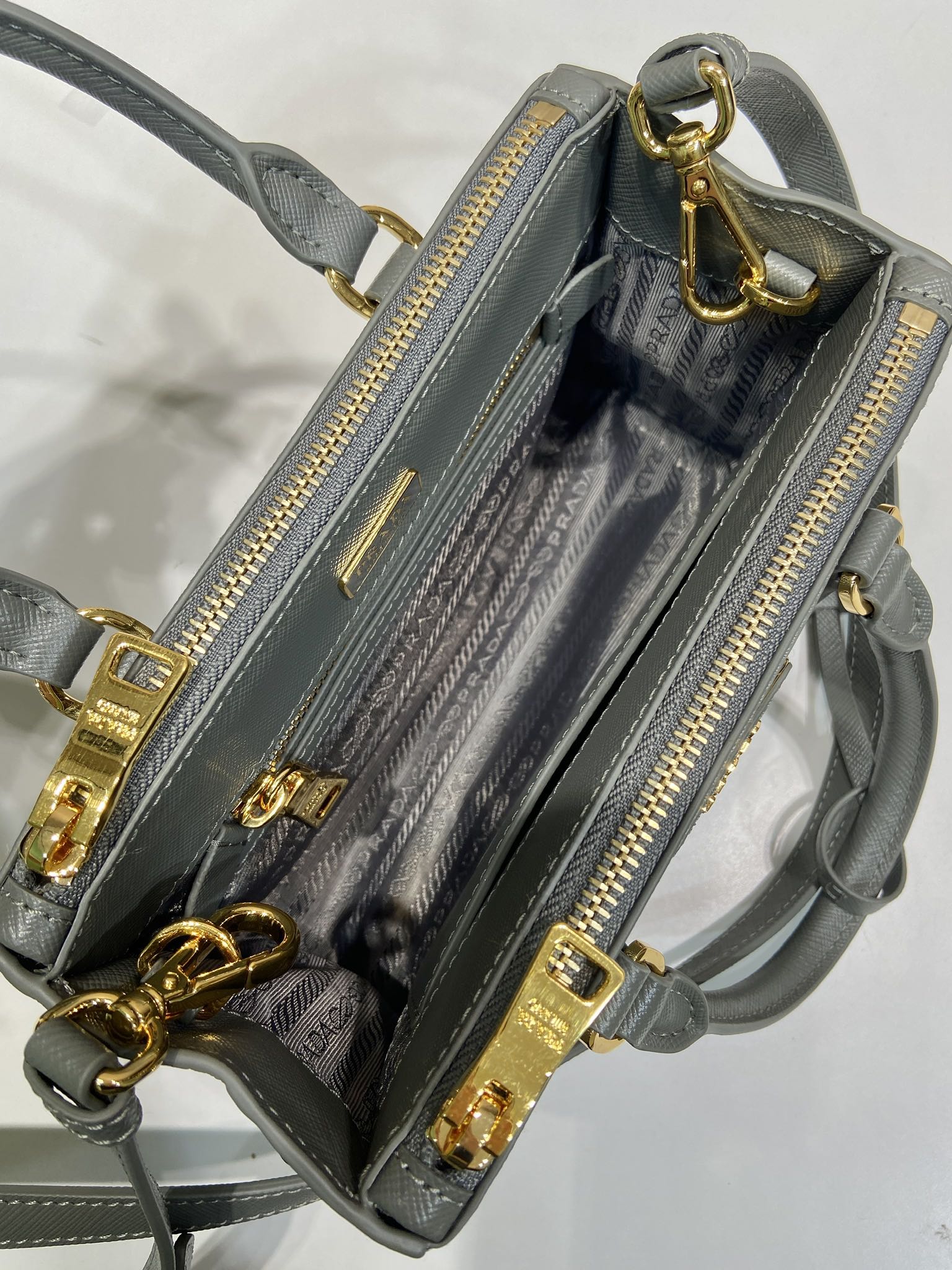Pra*a Cameo Galleria Saffiano Leather Mini-Bag-1BA916-21*12.5*8.5CM