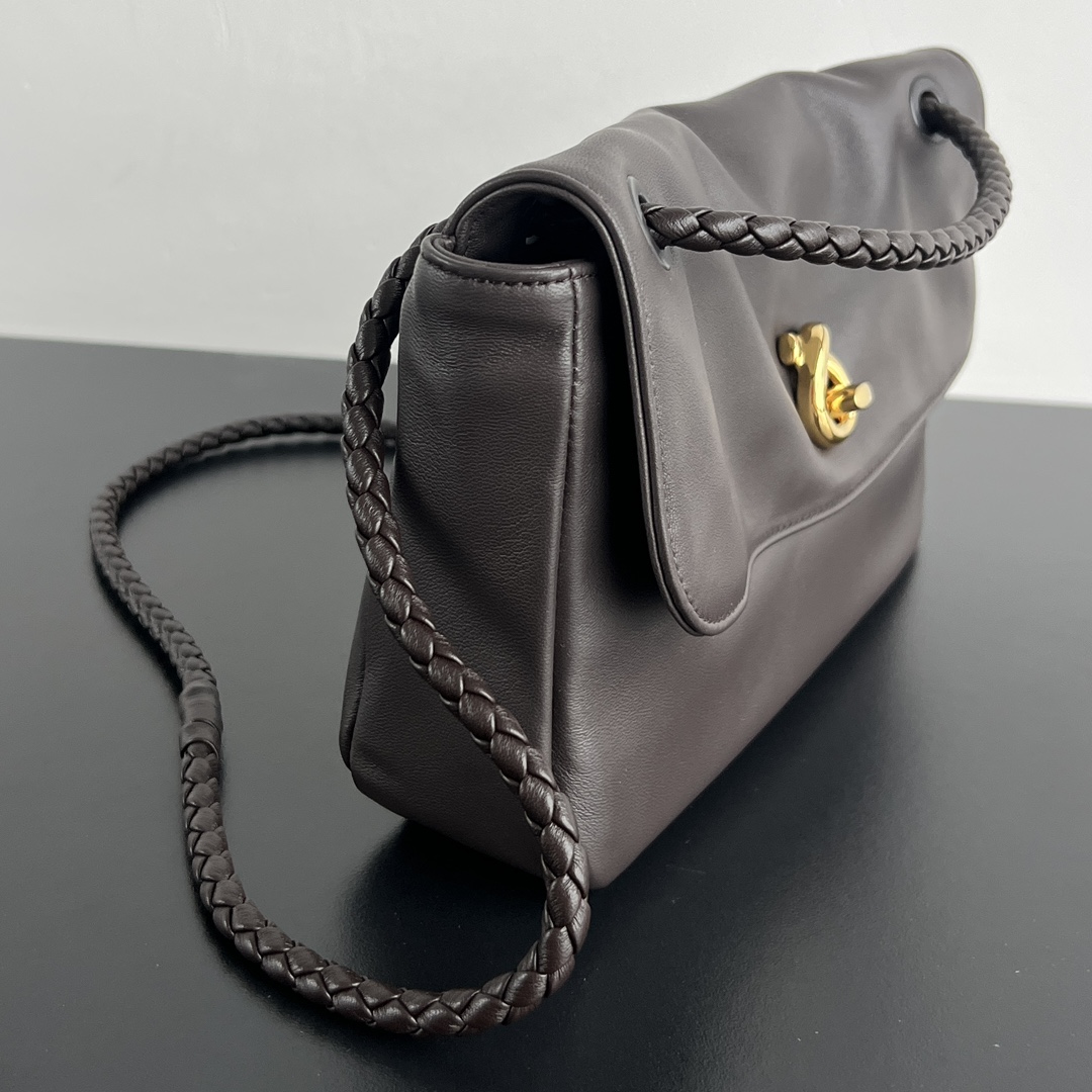 B0tt*ga Ven*ta Soft Lock Leather Shoulder Bag-27x16x6CM