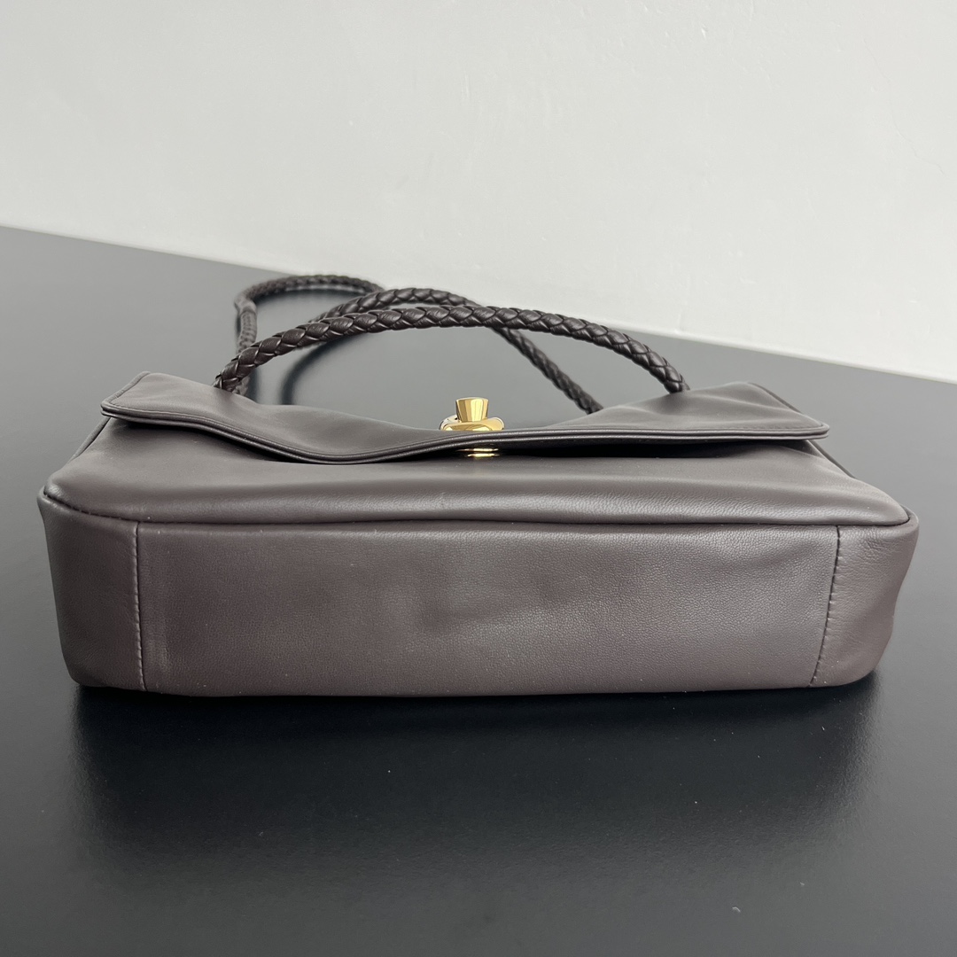 B0tt*ga Ven*ta Soft Lock Leather Shoulder Bag-27x16x6CM