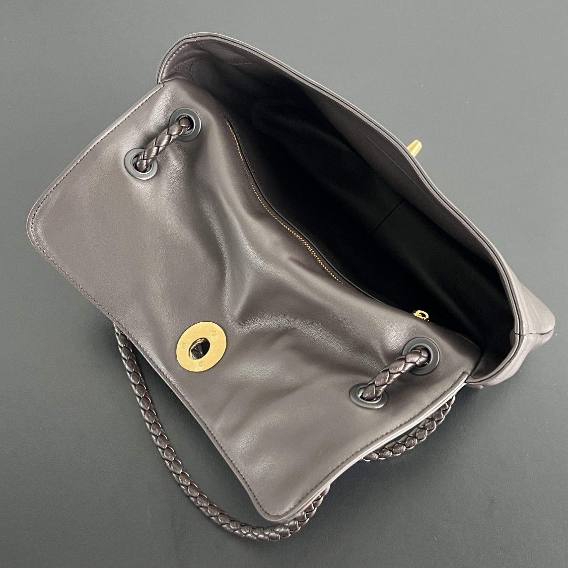 B0tt*ga Ven*ta Soft Lock Leather Shoulder Bag-27x16x6CM