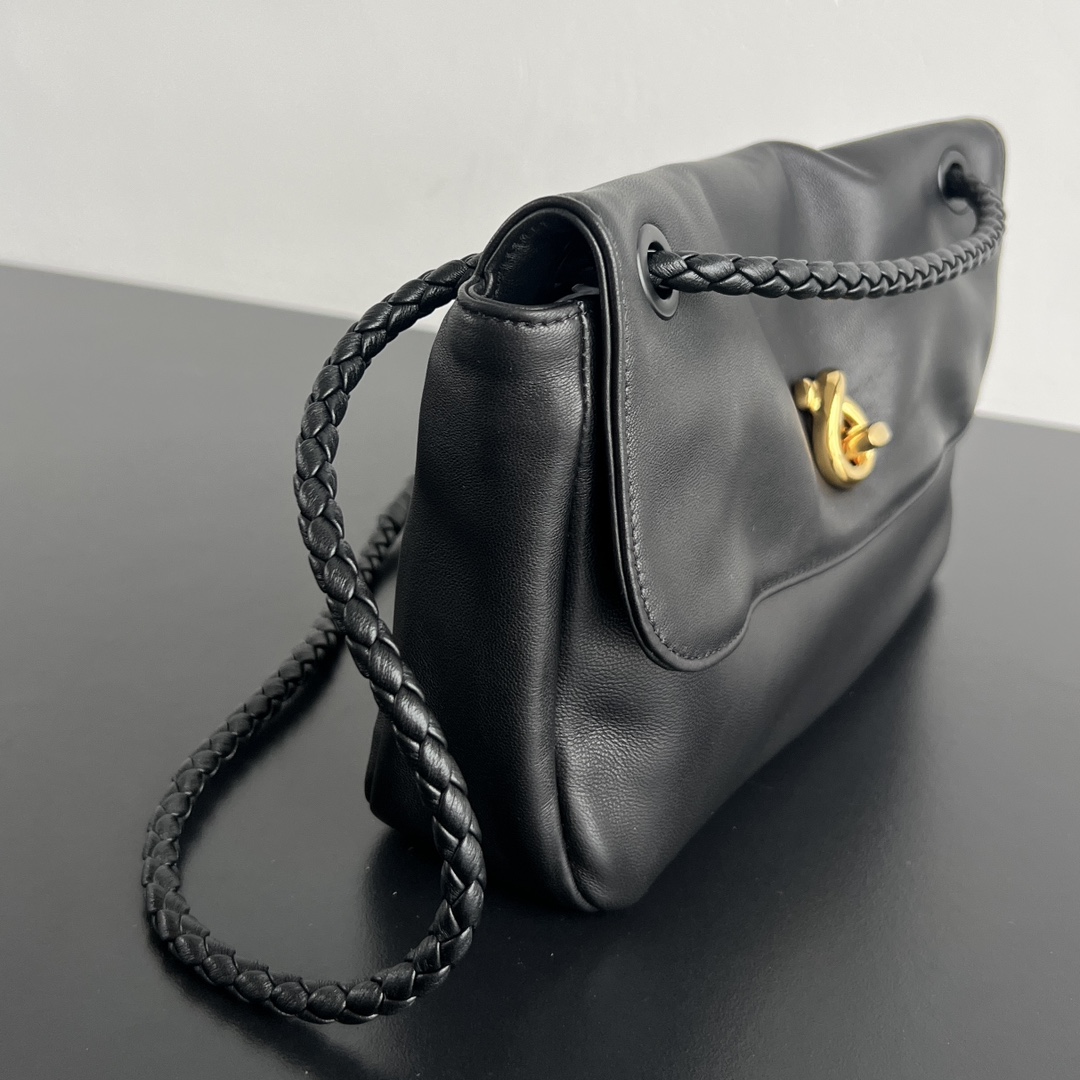 B0tt*ga Ven*ta Soft Lock Leather Shoulder Bag-27x16x6CM