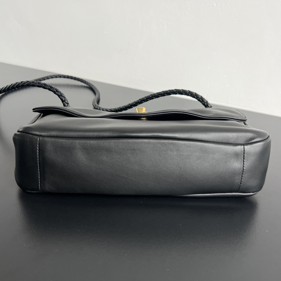 B0tt*ga Ven*ta Soft Lock Leather Shoulder Bag-27x16x6CM