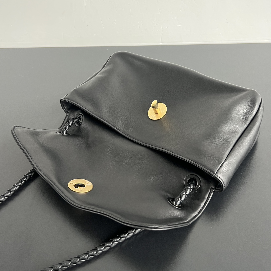 B0tt*ga Ven*ta Soft Lock Leather Shoulder Bag-27x16x6CM