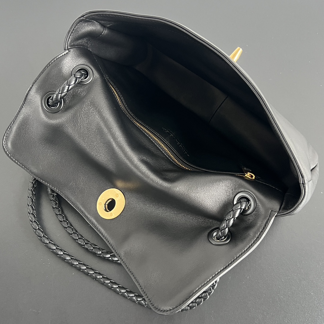 B0tt*ga Ven*ta Soft Lock Leather Shoulder Bag-27x16x6CM