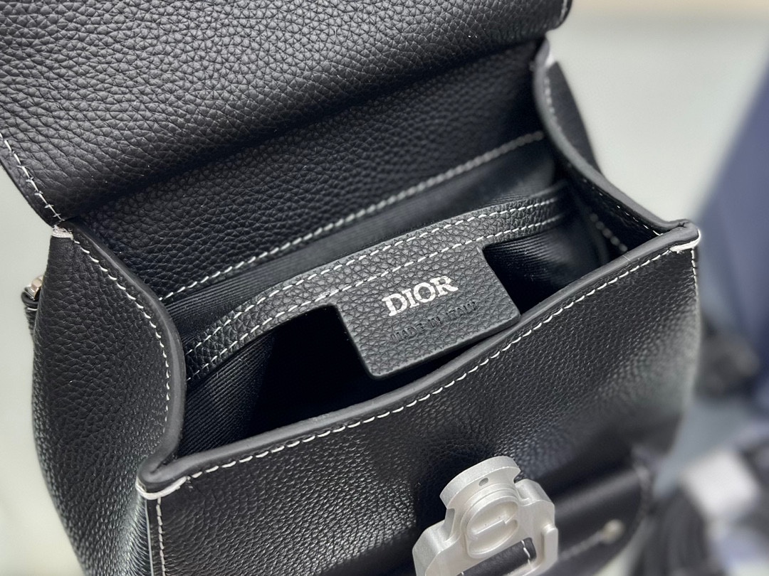 Diro Gallop Sling Bag Black Grained Calfskin-19*27.5*11.5CM
