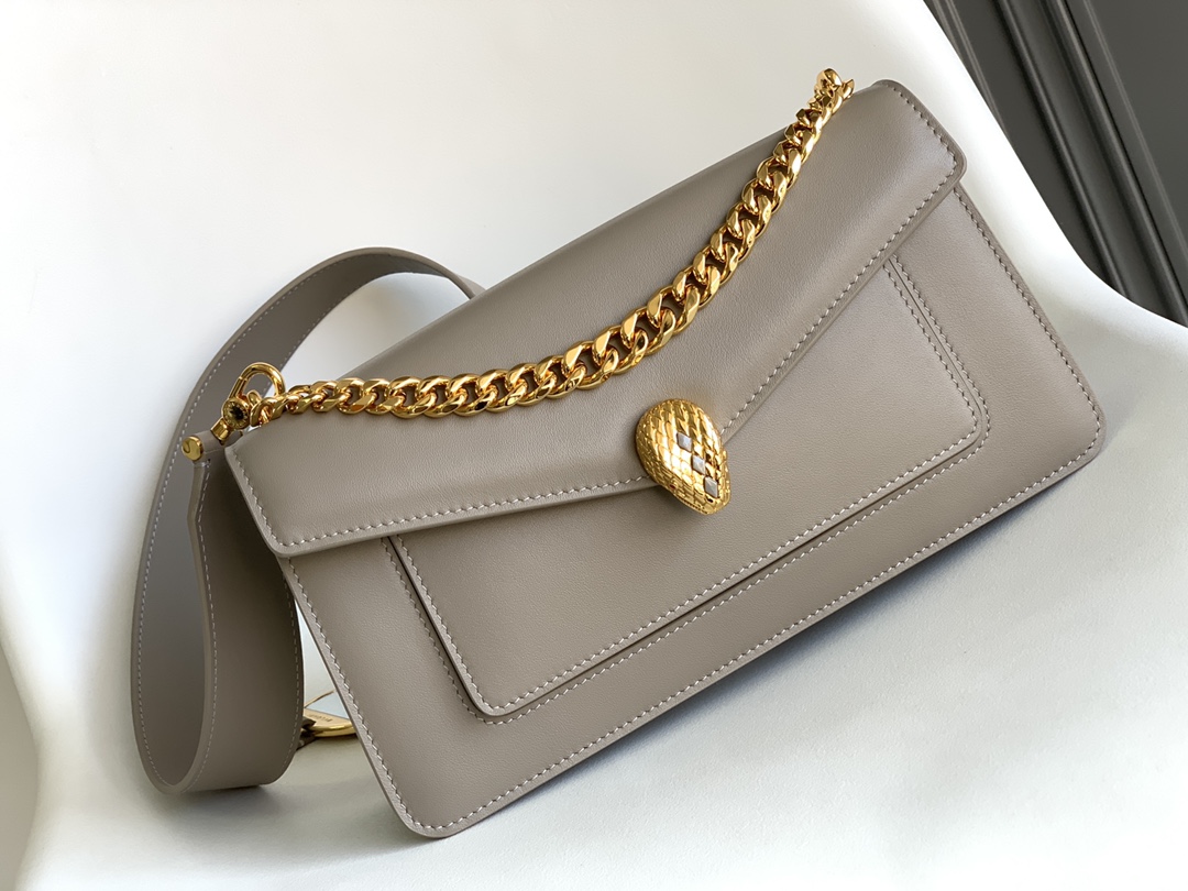 Bv1g*ai Serpenti East-West Maxi Chain Shoulder Bag-28*17*6CM