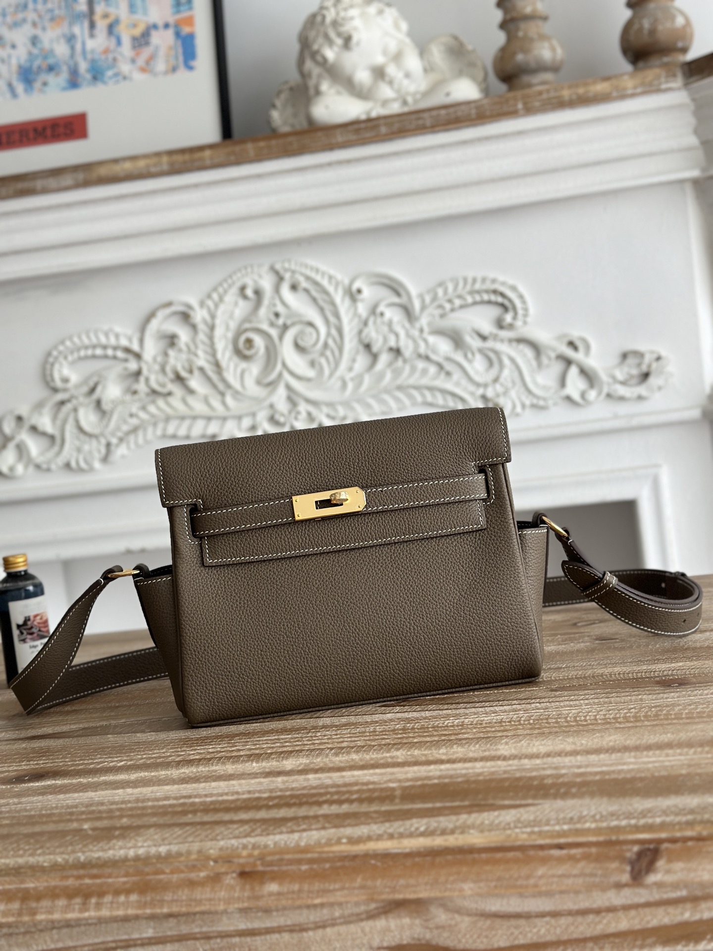 H**me5 Kelly Messenger Bag-Togo-25cm