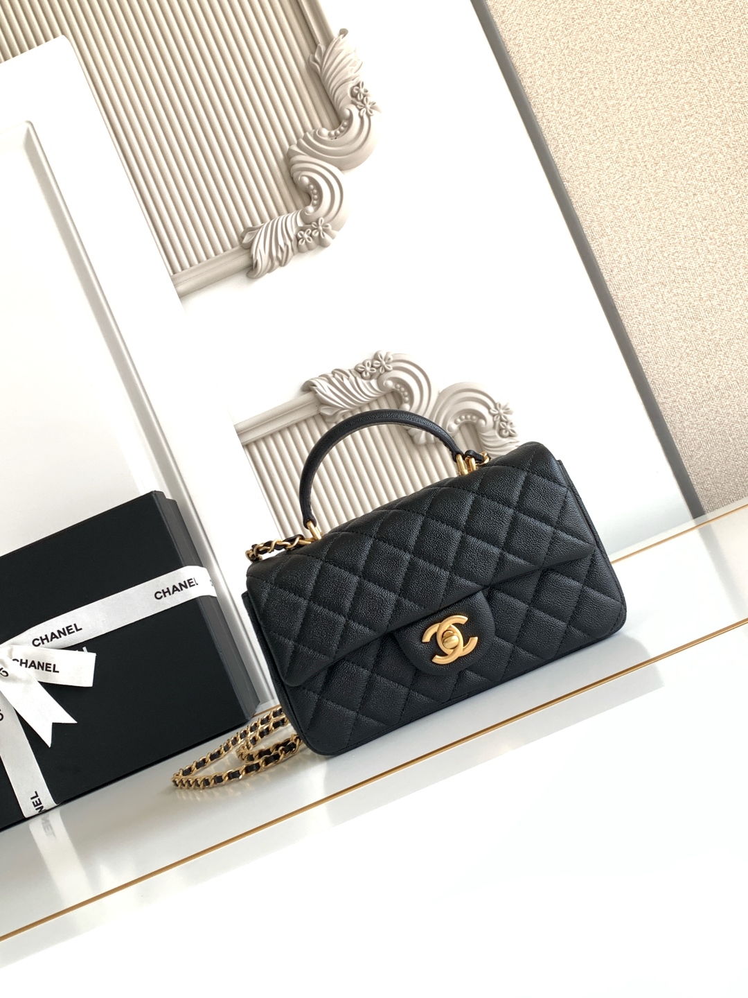 Ch@nel Flap Bag Mini CF handle -20x12x6cm