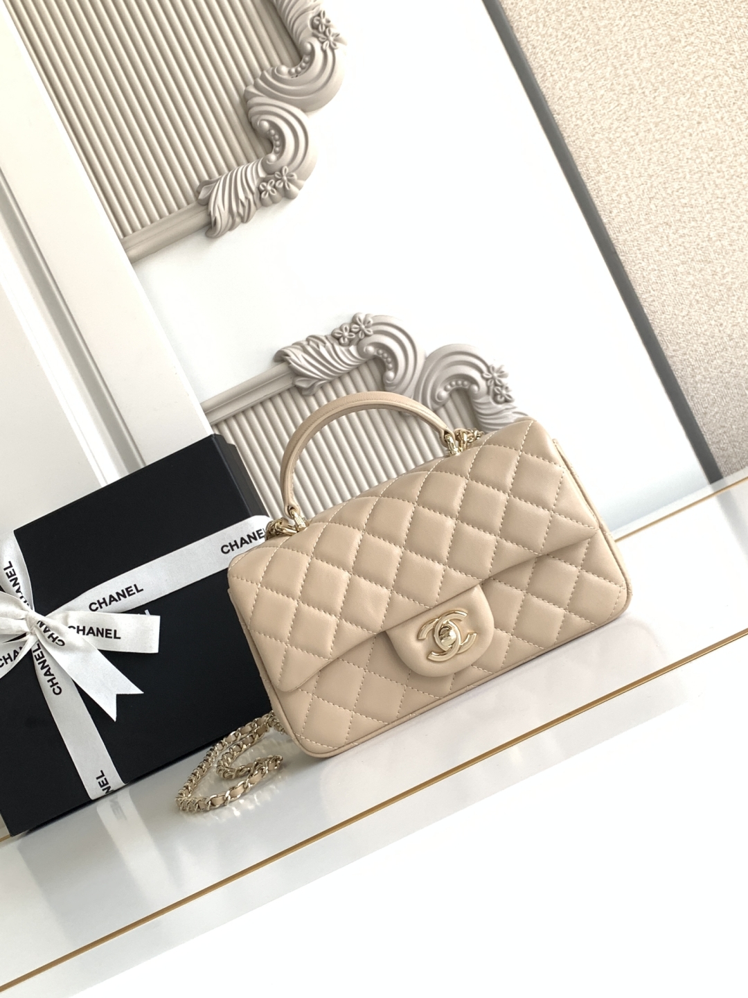 Ch@nel Flap Bag Mini CF handle -20x12x6cm
